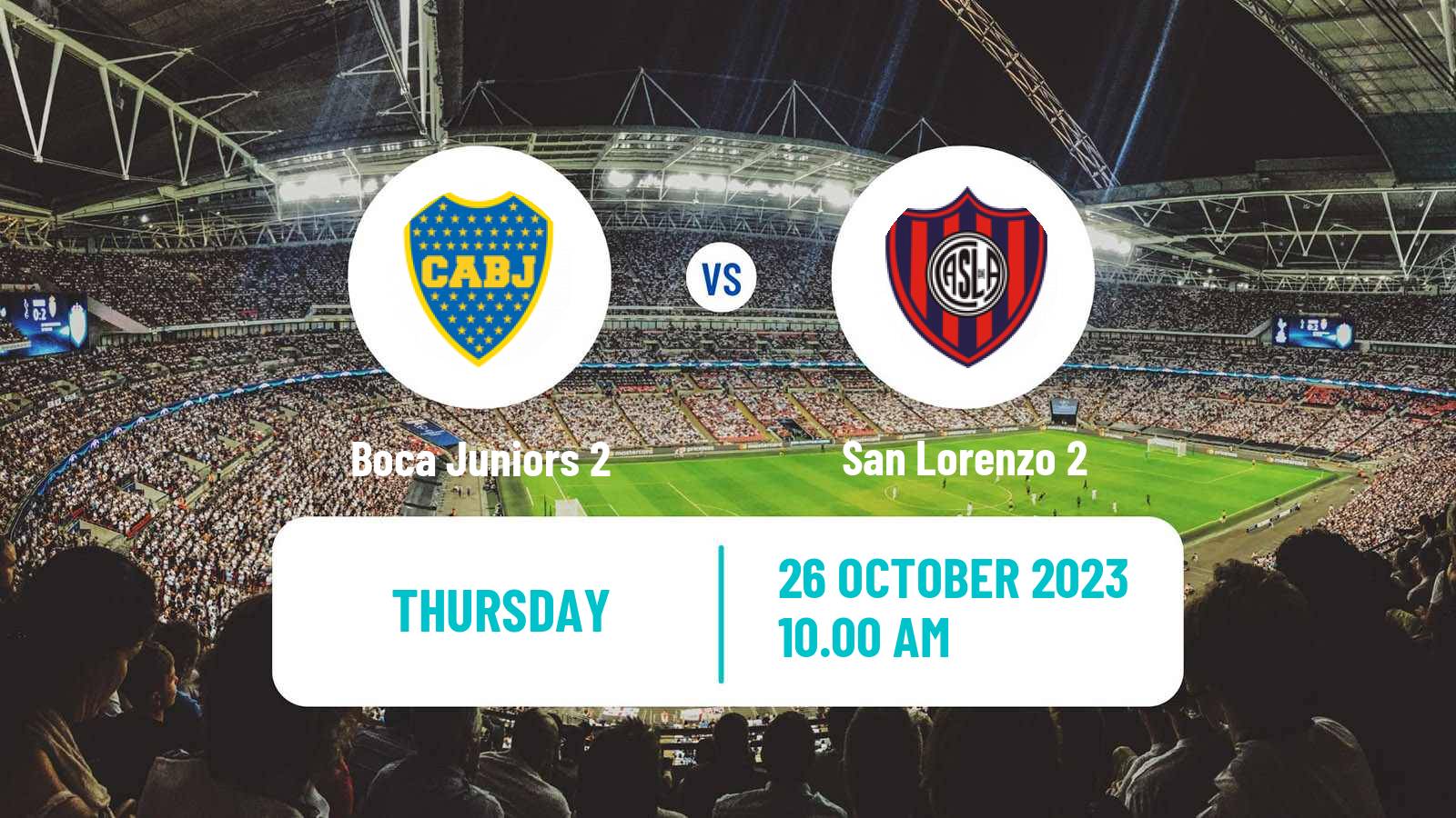 Soccer Argentinian Reserve League Boca Juniors 2 - San Lorenzo 2