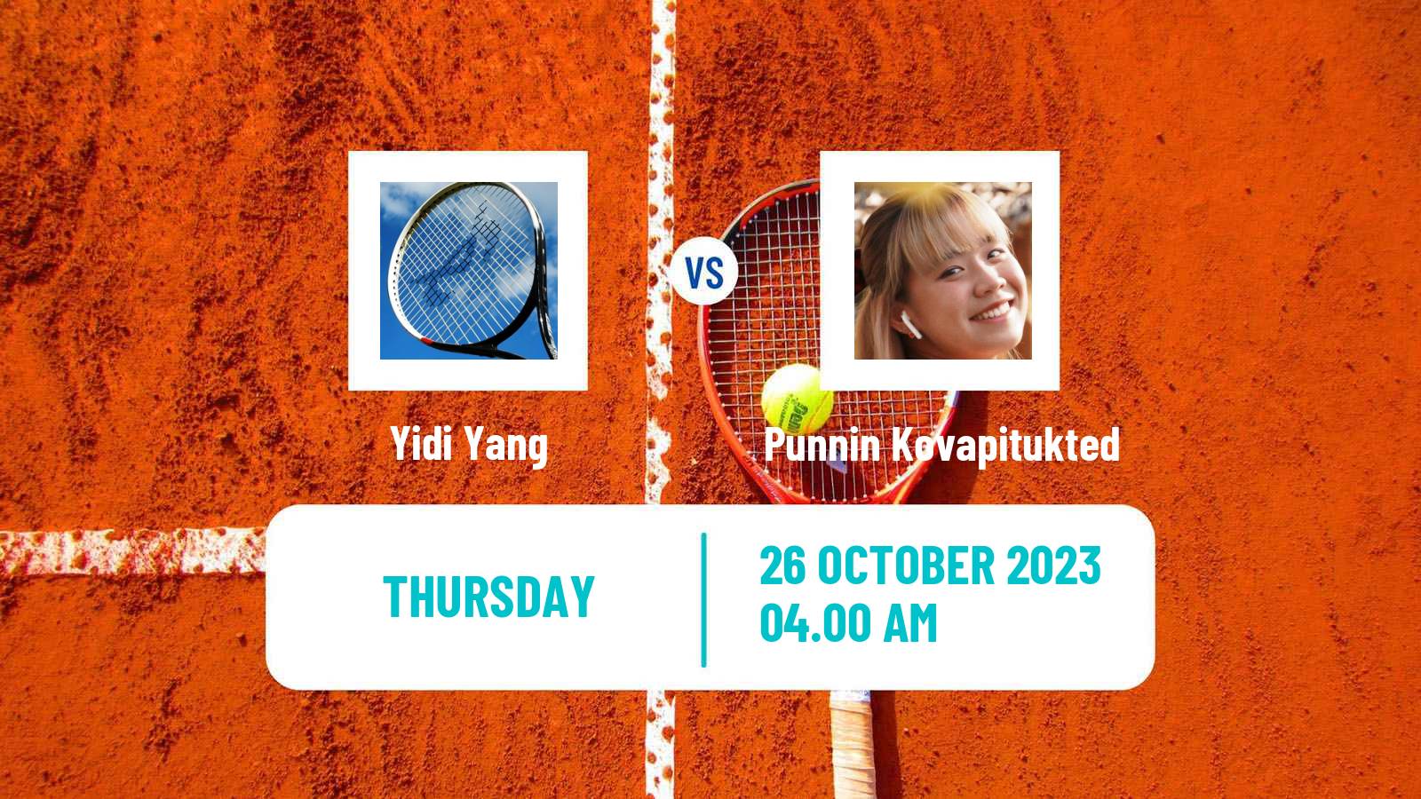 Tennis ITF W25 Qian Daohu Women Yidi Yang - Punnin Kovapitukted
