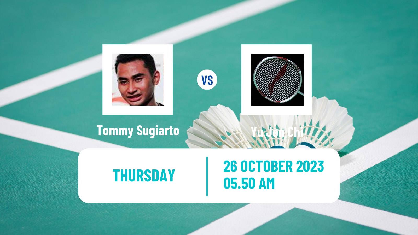 Badminton BWF World Tour Indonesia Masters 3 Men Tommy Sugiarto - Yu Jen Chi