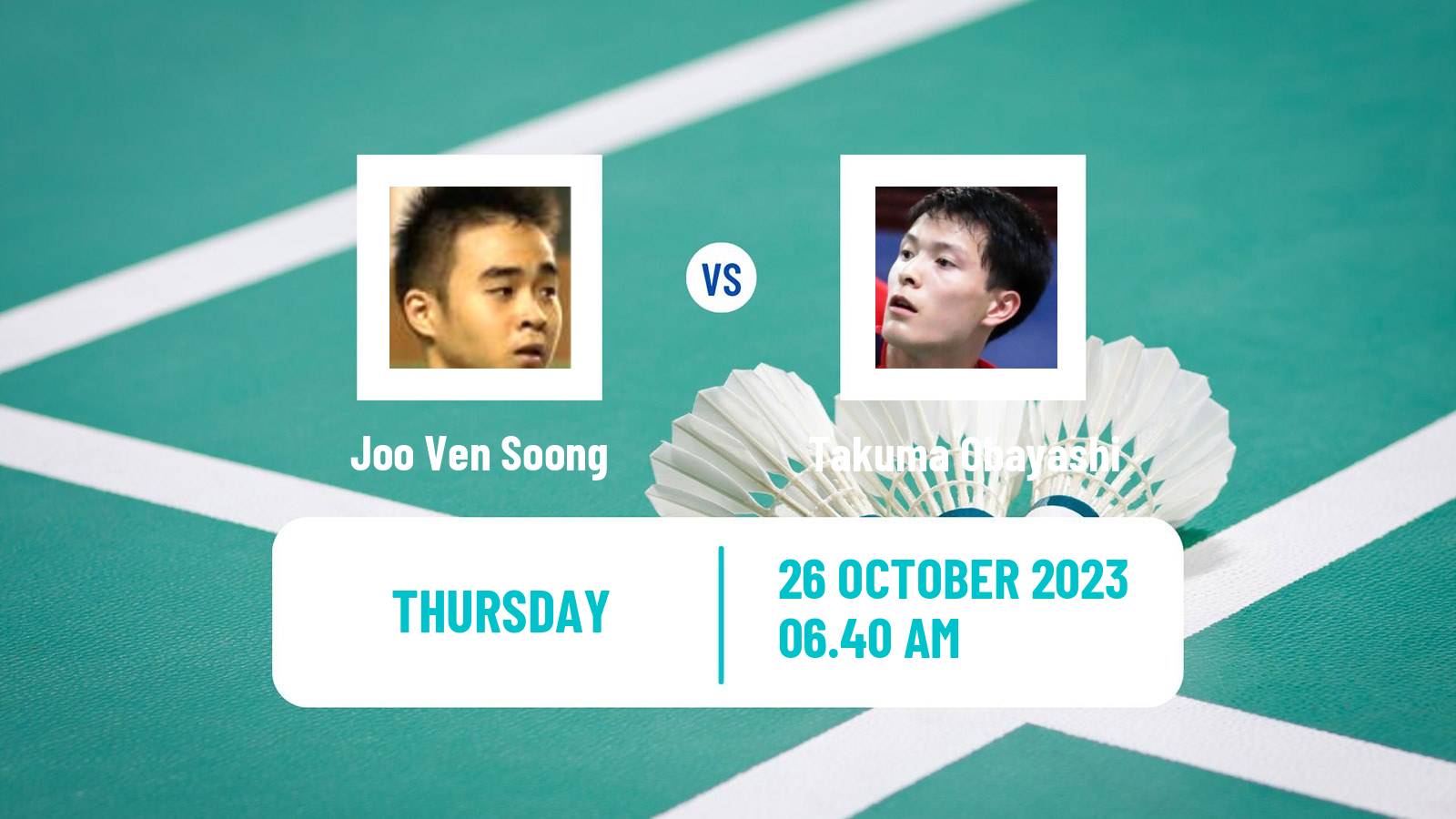 Badminton BWF World Tour Indonesia Masters 3 Men Joo Ven Soong - Takuma Obayashi