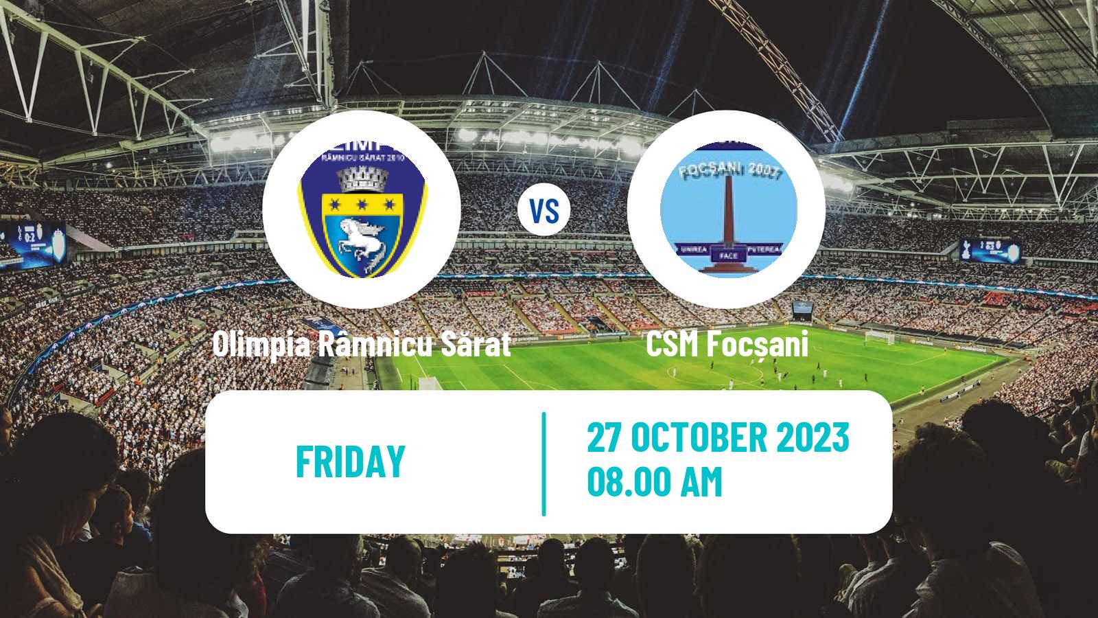 Soccer Romanian Liga 3 - Seria 2 Olimpia Râmnicu Sărat - CSM Focșani