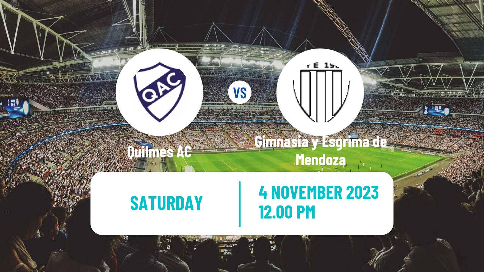 Soccer Argentinian Primera Nacional Quilmes - Gimnasia y Esgrima de Mendoza