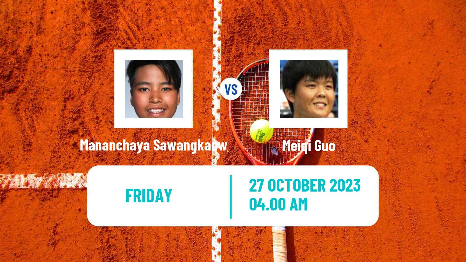 Tennis ITF W25 Qian Daohu Women Mananchaya Sawangkaew - Meiqi Guo