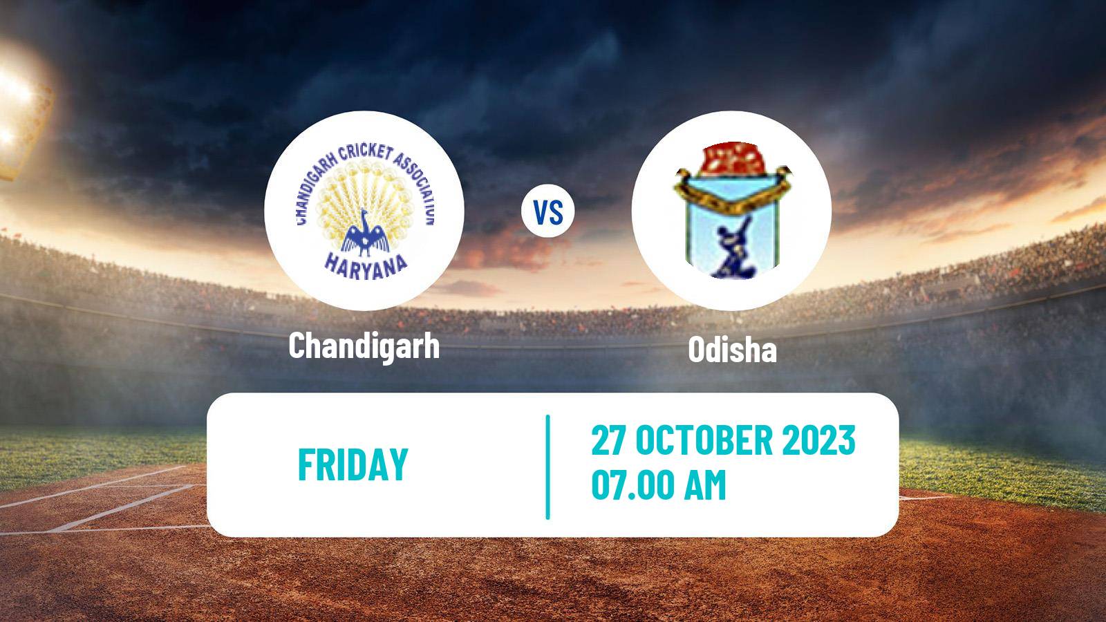 Cricket Syed Mushtaq Ali Trophy Chandigarh - Odisha
