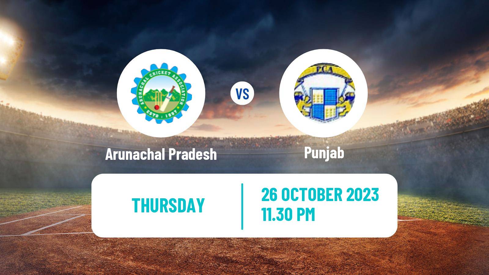 Cricket Syed Mushtaq Ali Trophy Arunachal Pradesh - Punjab