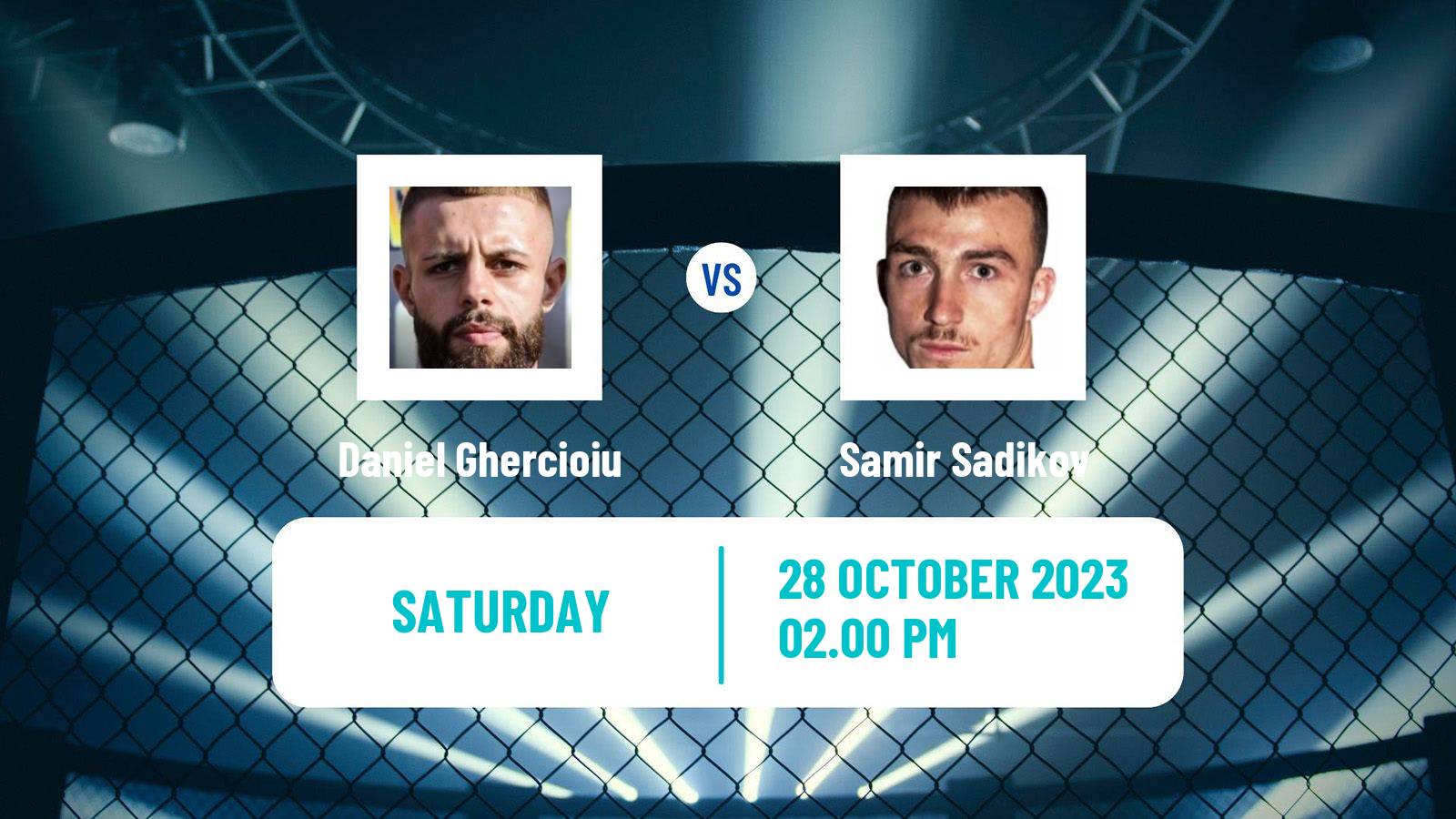 MMA Featherweight Cage Warriors Men Daniel Ghercioiu - Samir Sadikov