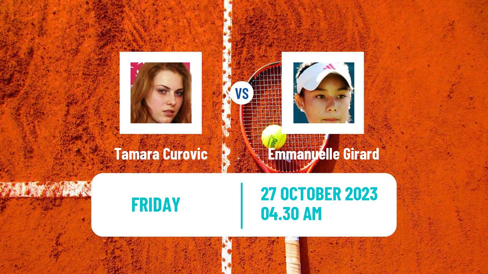 Tennis ITF W15 Monastir 38 Women Tamara Curovic - Emmanuelle Girard