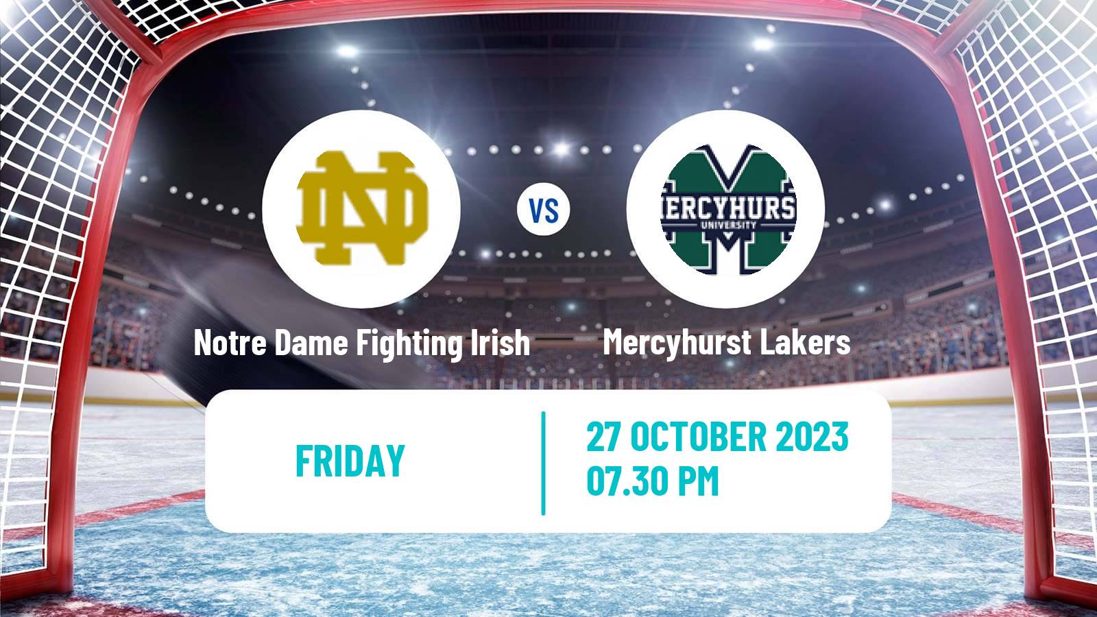 Hockey NCAA Hockey Notre Dame Fighting Irish - Mercyhurst Lakers