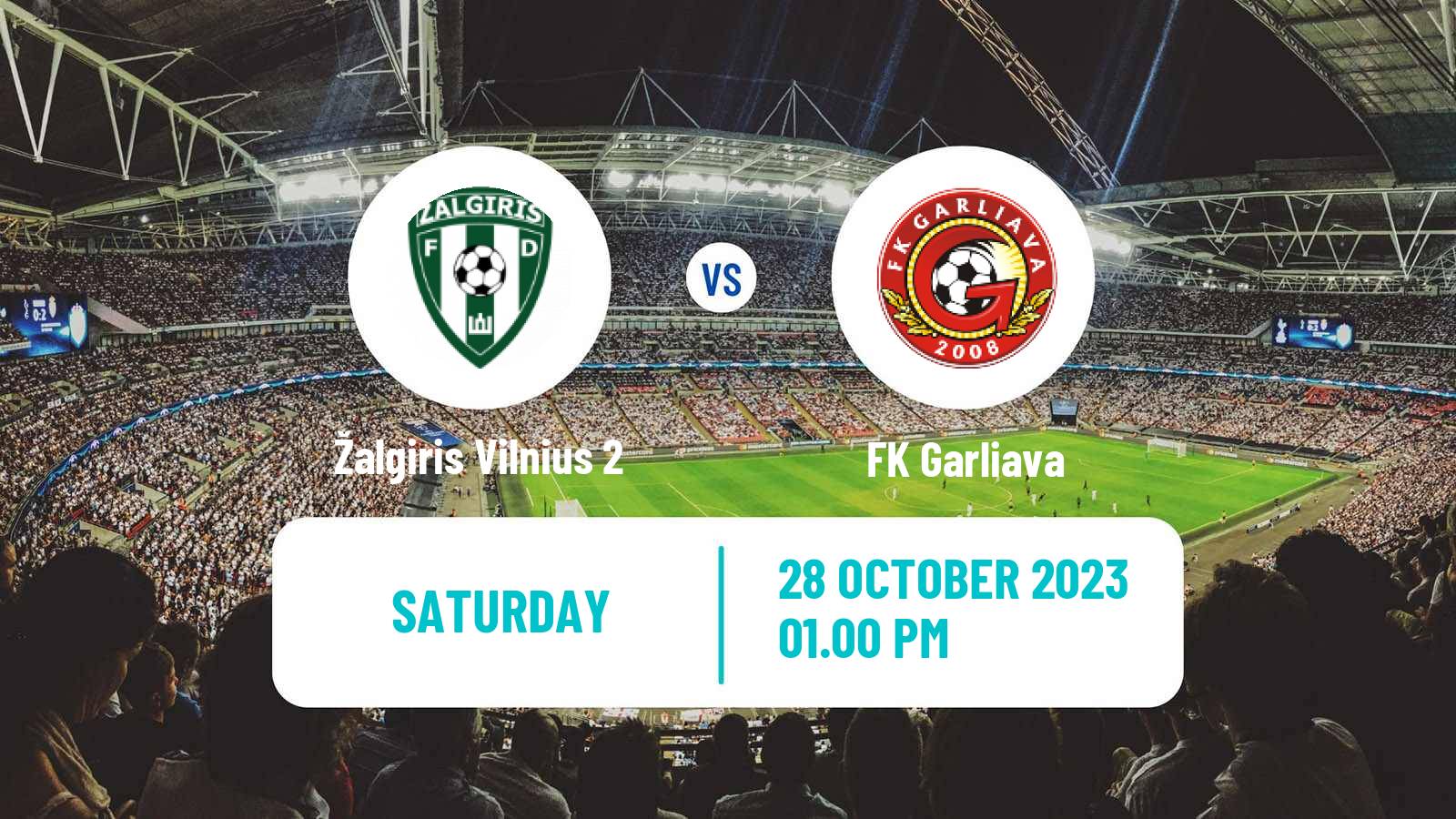 Soccer Lithuanian Division 2 Žalgiris Vilnius 2 - Garliava