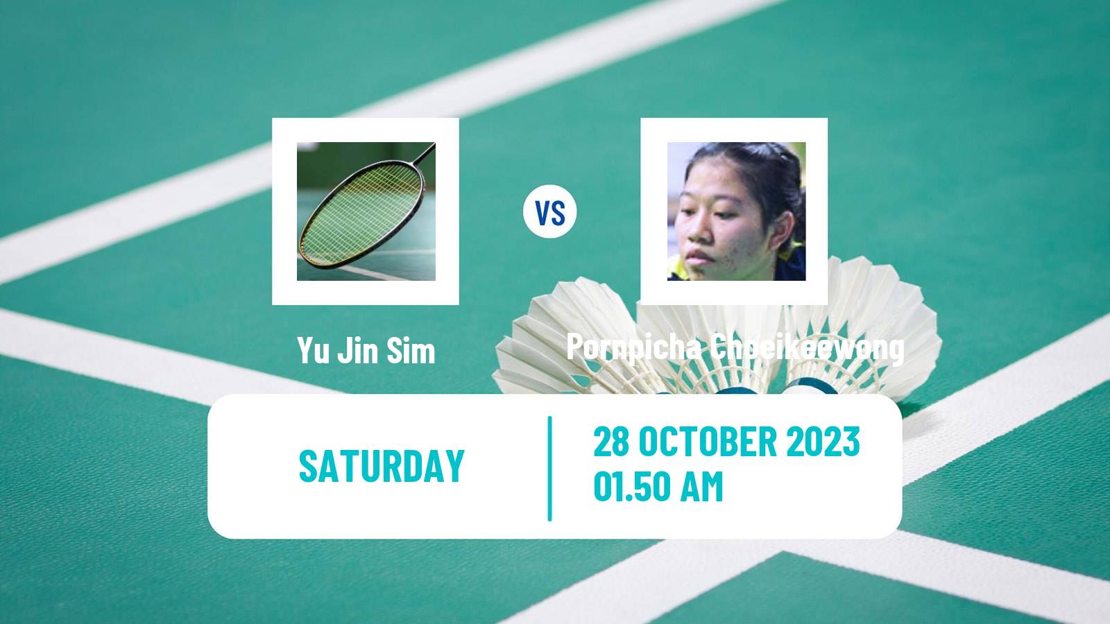 Badminton BWF World Tour Indonesia Masters 3 Women Yu Jin Sim - Pornpicha Choeikeewong