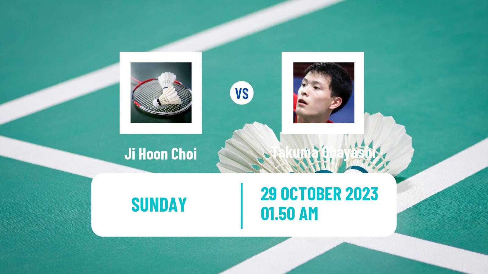 Badminton BWF World Tour Indonesia Masters 3 Men Ji Hoon Choi - Takuma Obayashi