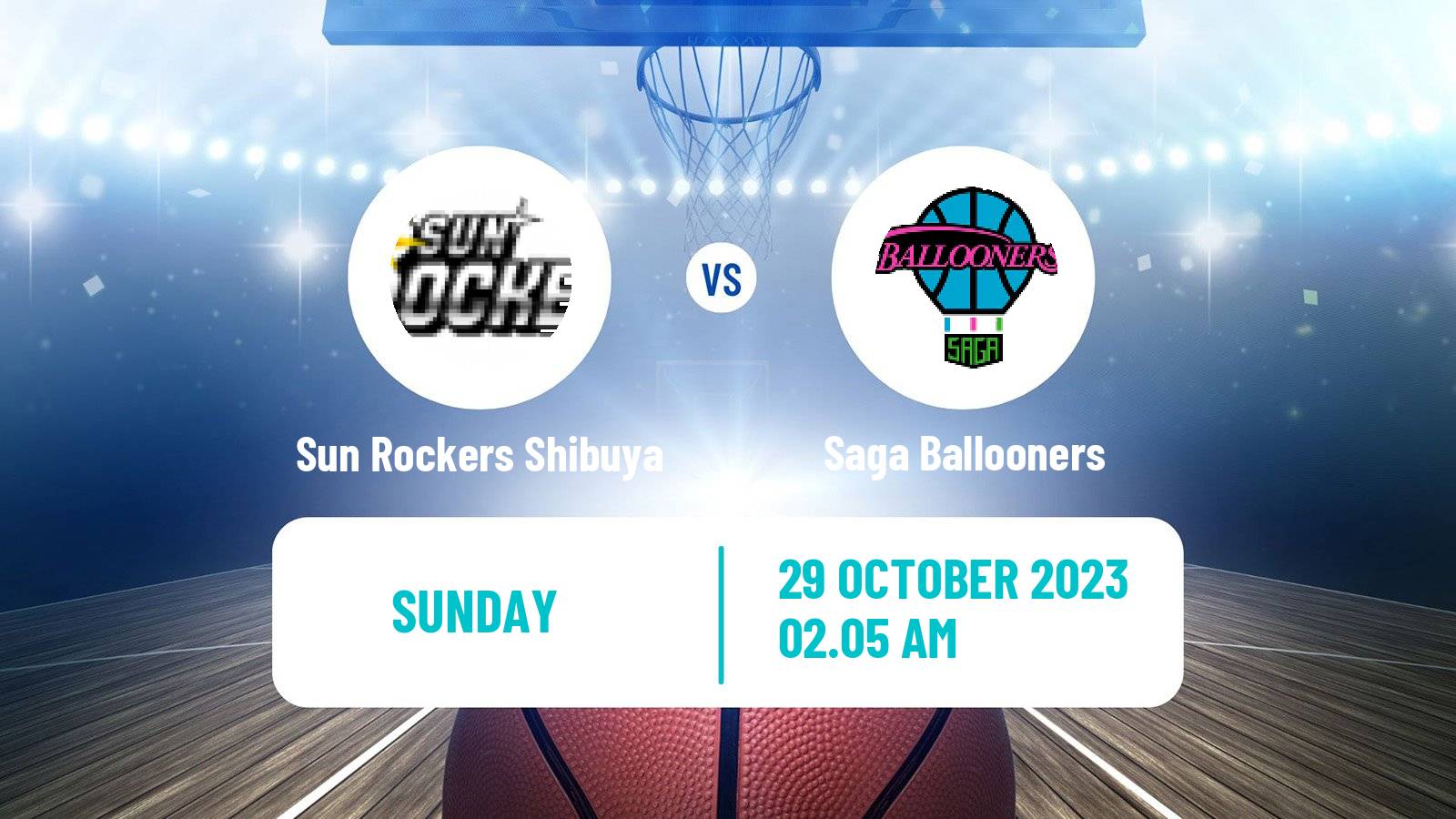 Basketball BJ League Sun Rockers Shibuya - Saga Ballooners