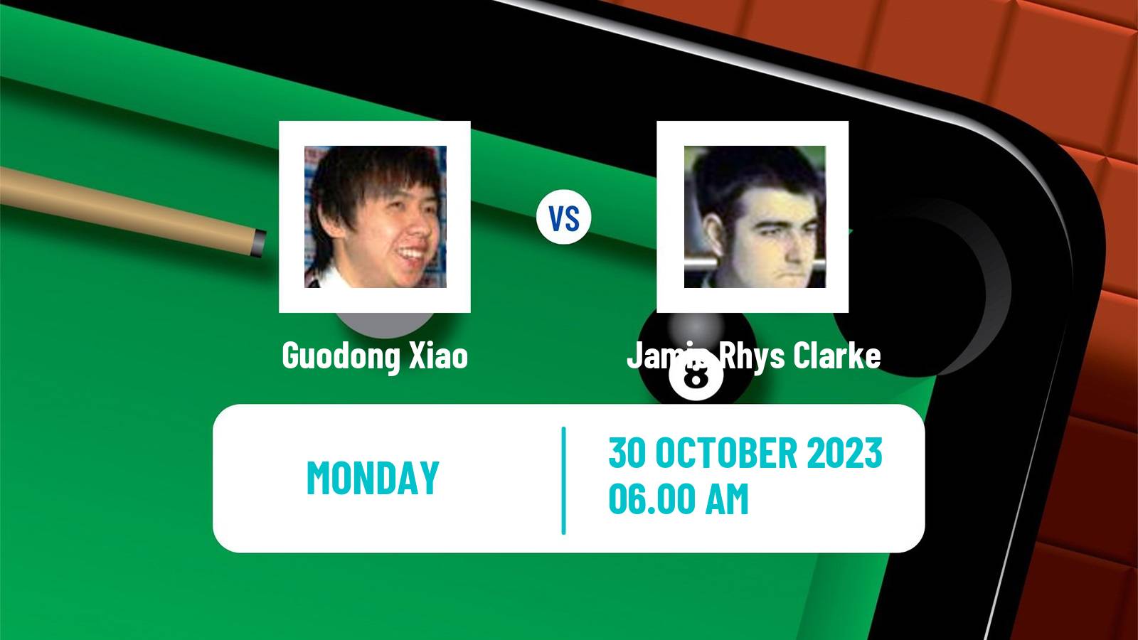 Snooker Scottish Open Guodong Xiao - Jamie Rhys Clarke