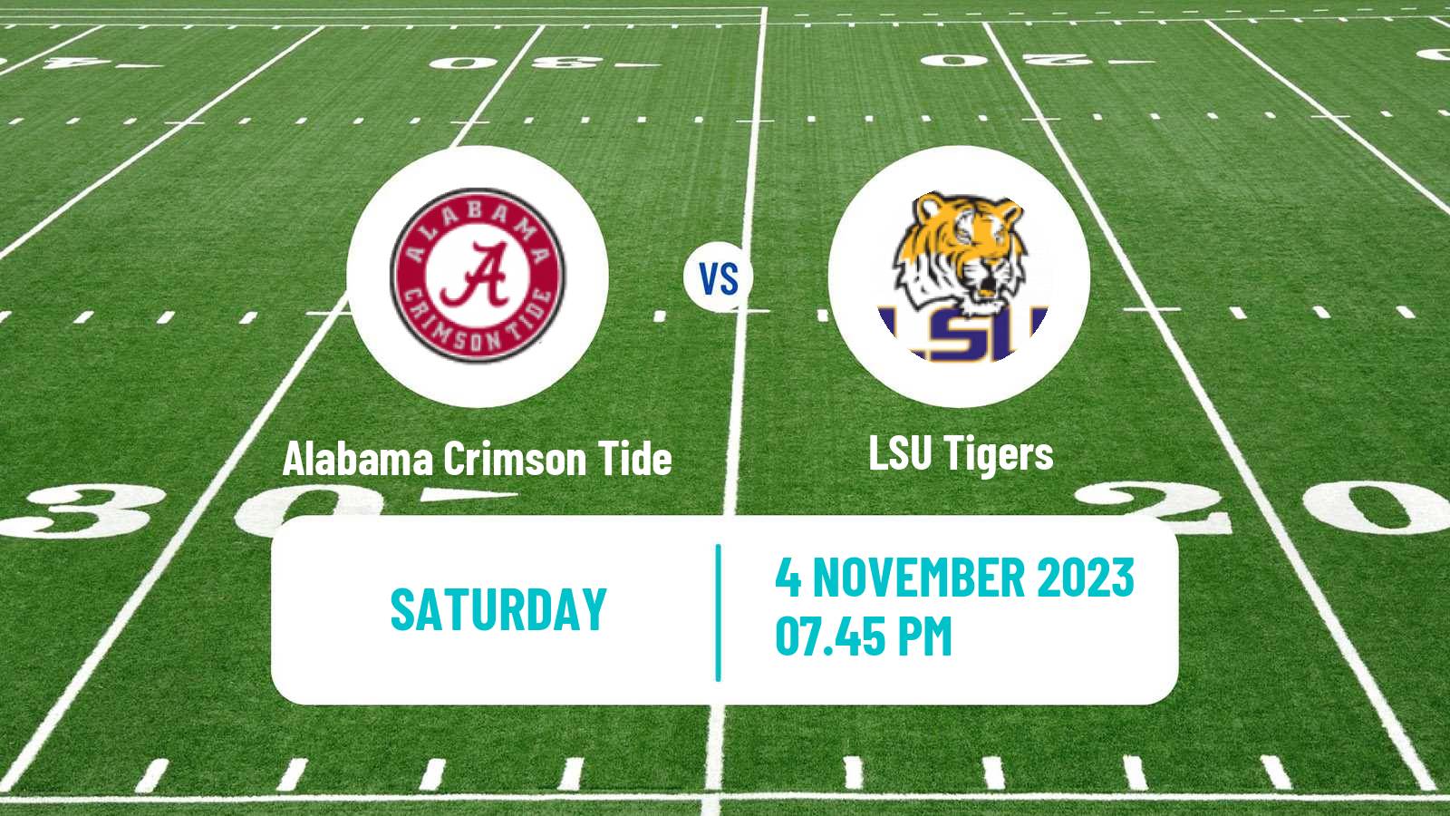 American football NCAA College Football Alabama Crimson Tide - LSU Tigers