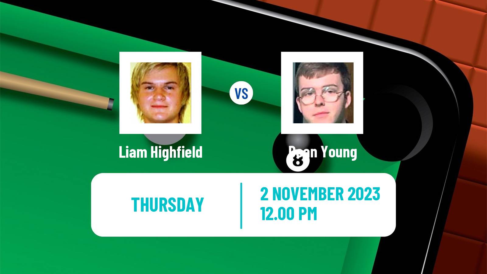 Snooker Scottish Open Liam Highfield - Dean Young