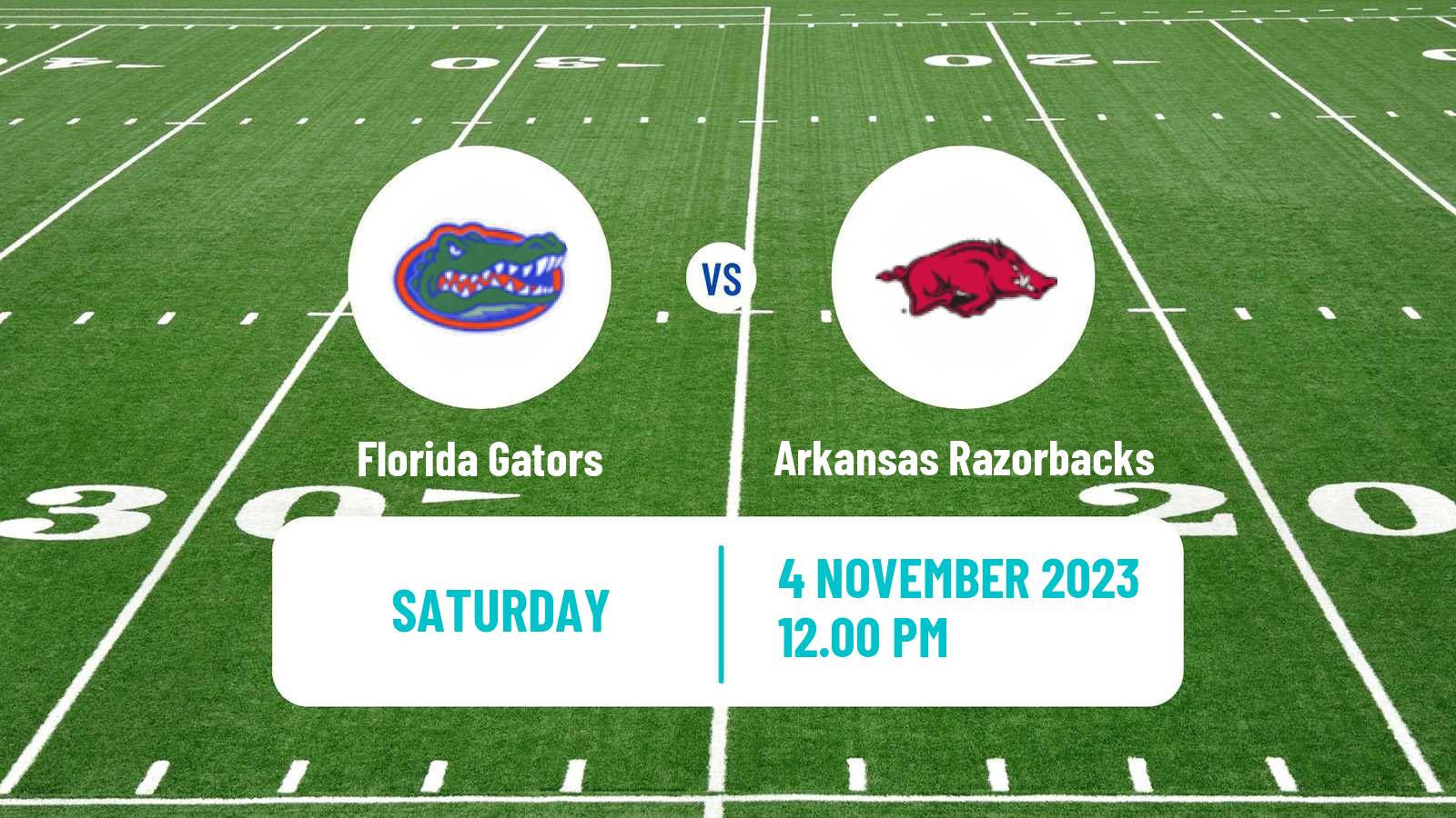 American football NCAA College Football Florida Gators - Arkansas Razorbacks