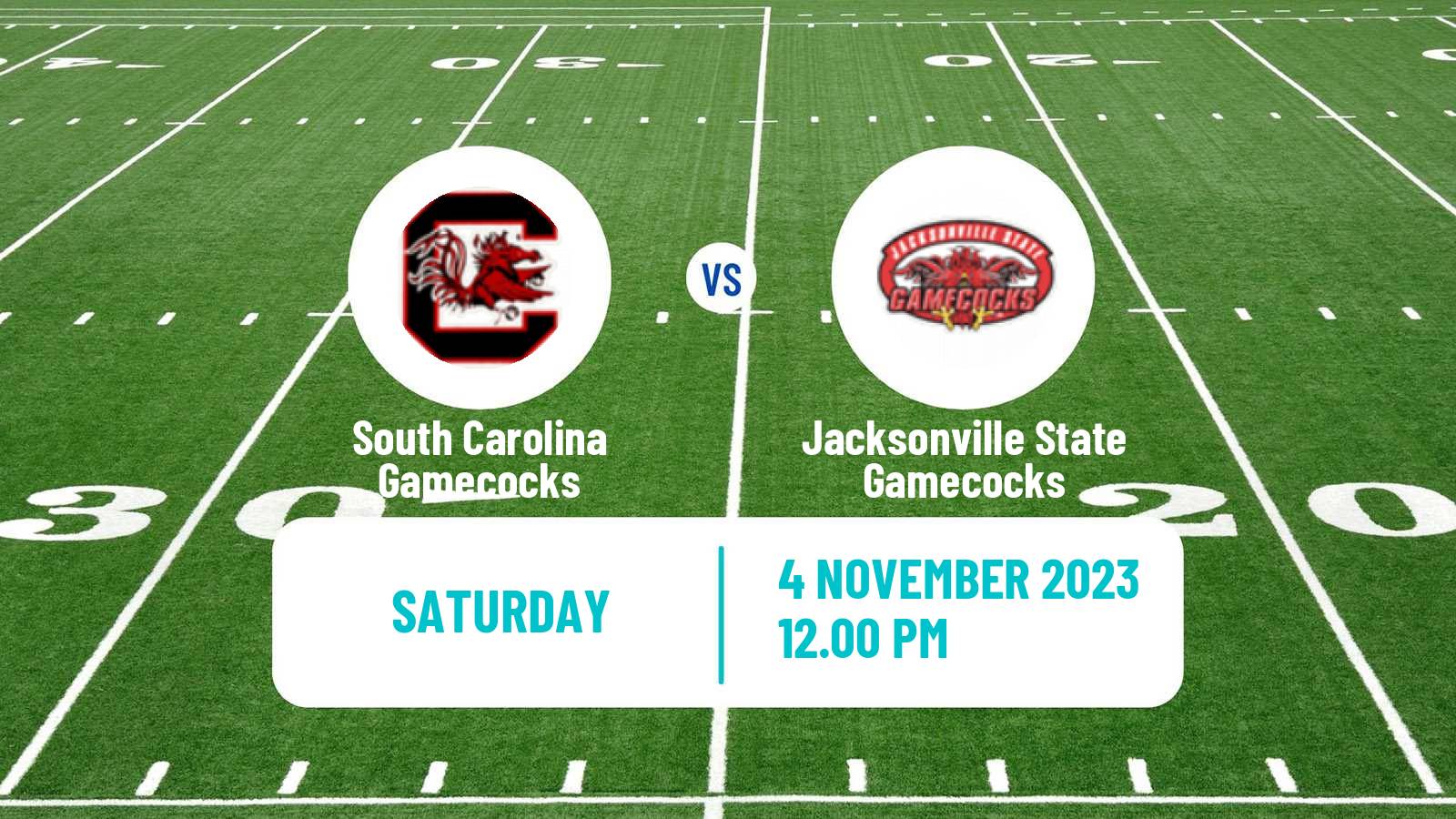 American football NCAA College Football South Carolina Gamecocks - Jacksonville State Gamecocks