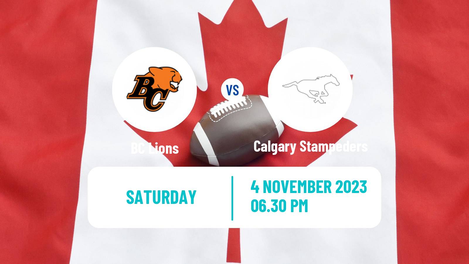 Canadian football CFL BC Lions - Calgary Stampeders