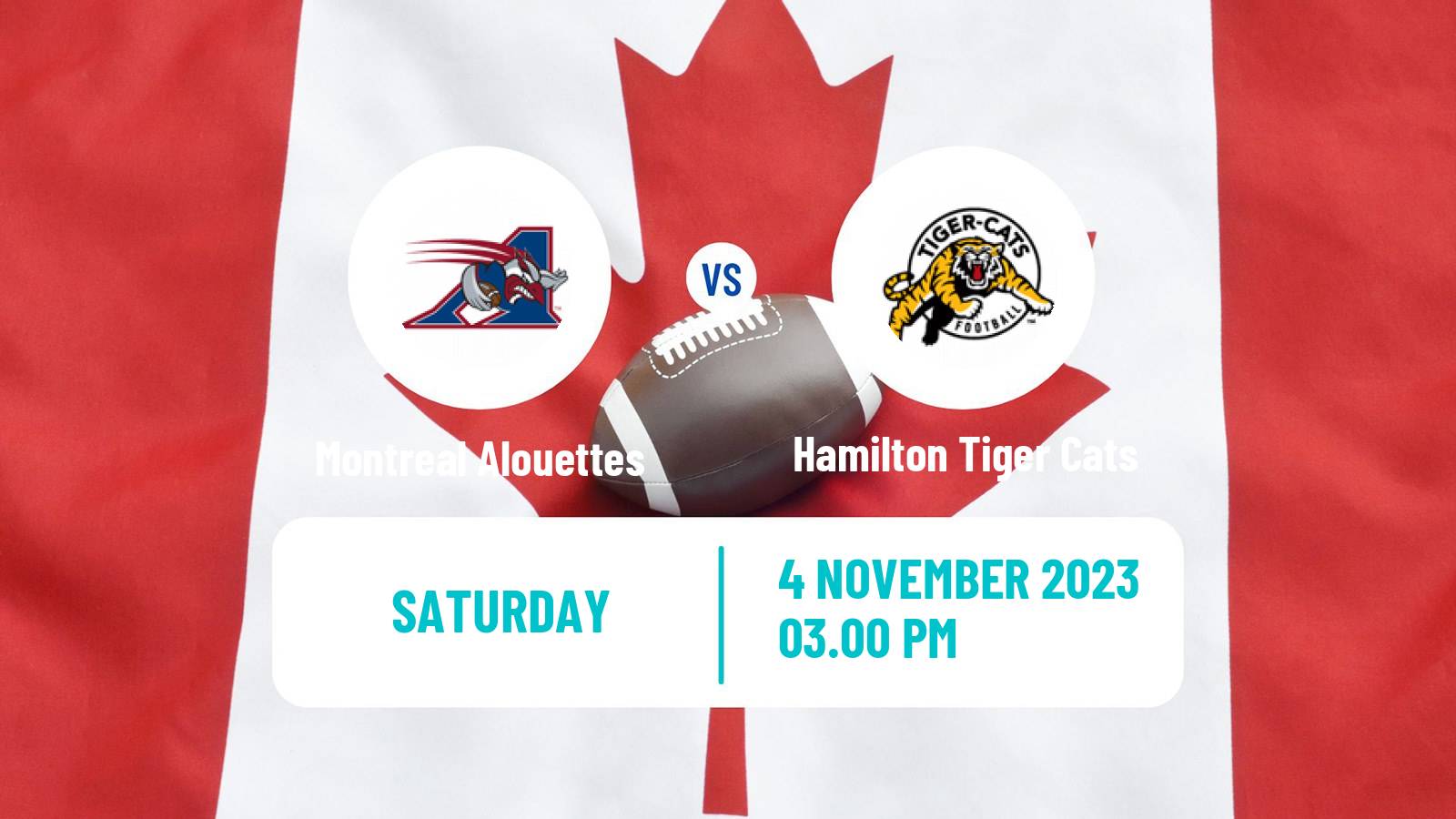 Canadian football CFL Montreal Alouettes - Hamilton Tiger Cats