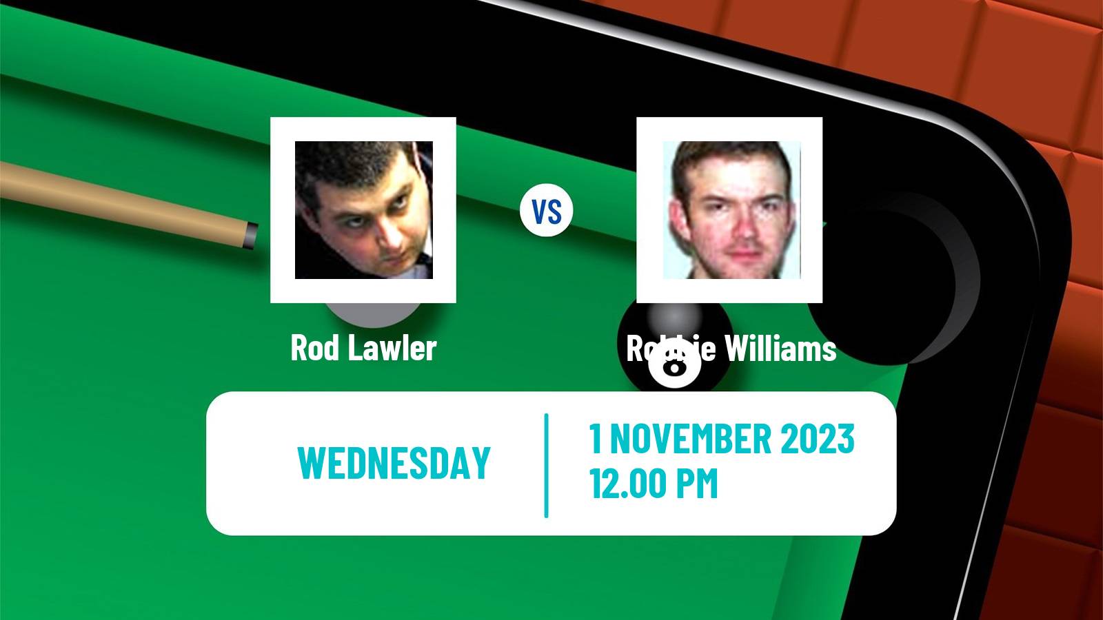 Snooker Scottish Open Rod Lawler - Robbie Williams