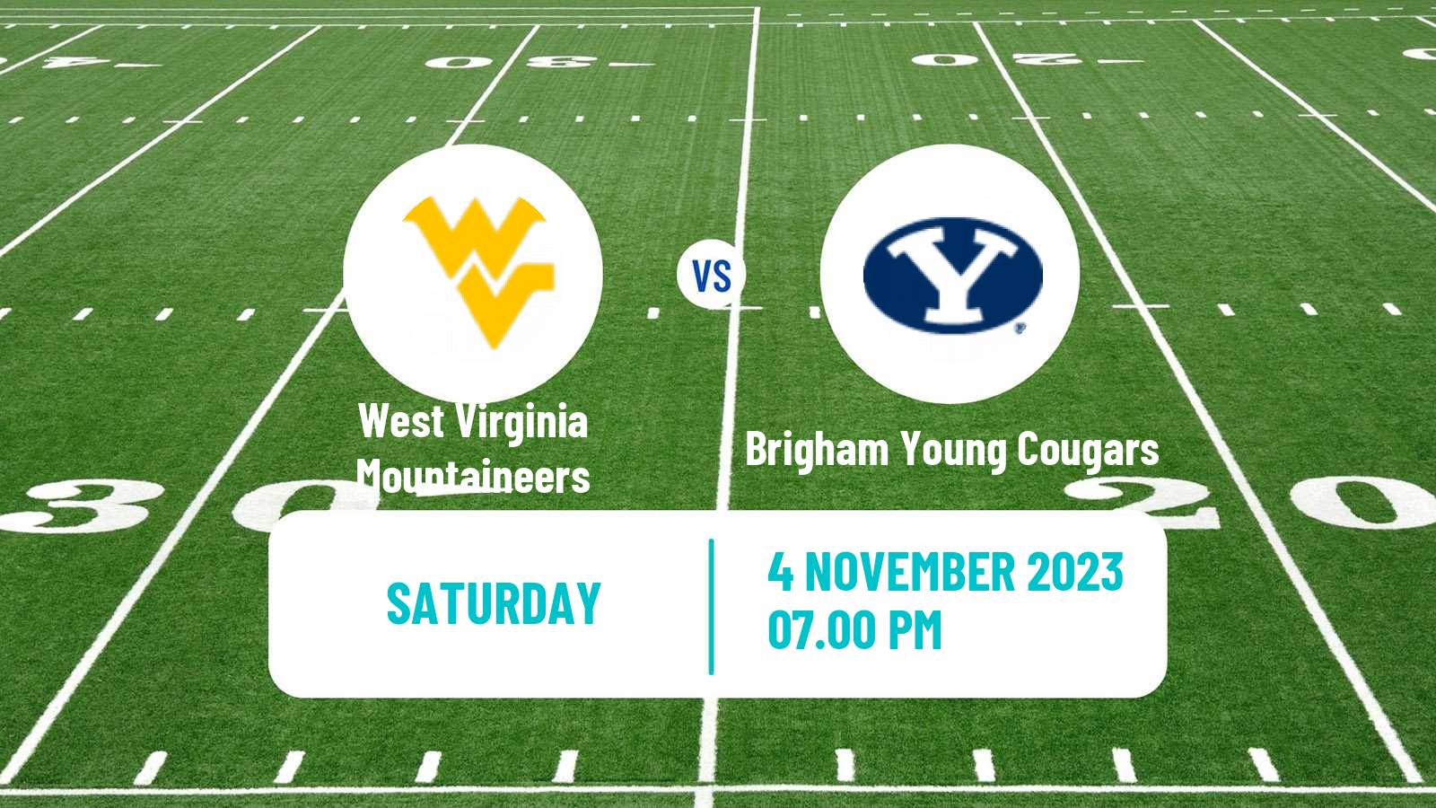 American football NCAA College Football West Virginia Mountaineers - Brigham Young Cougars