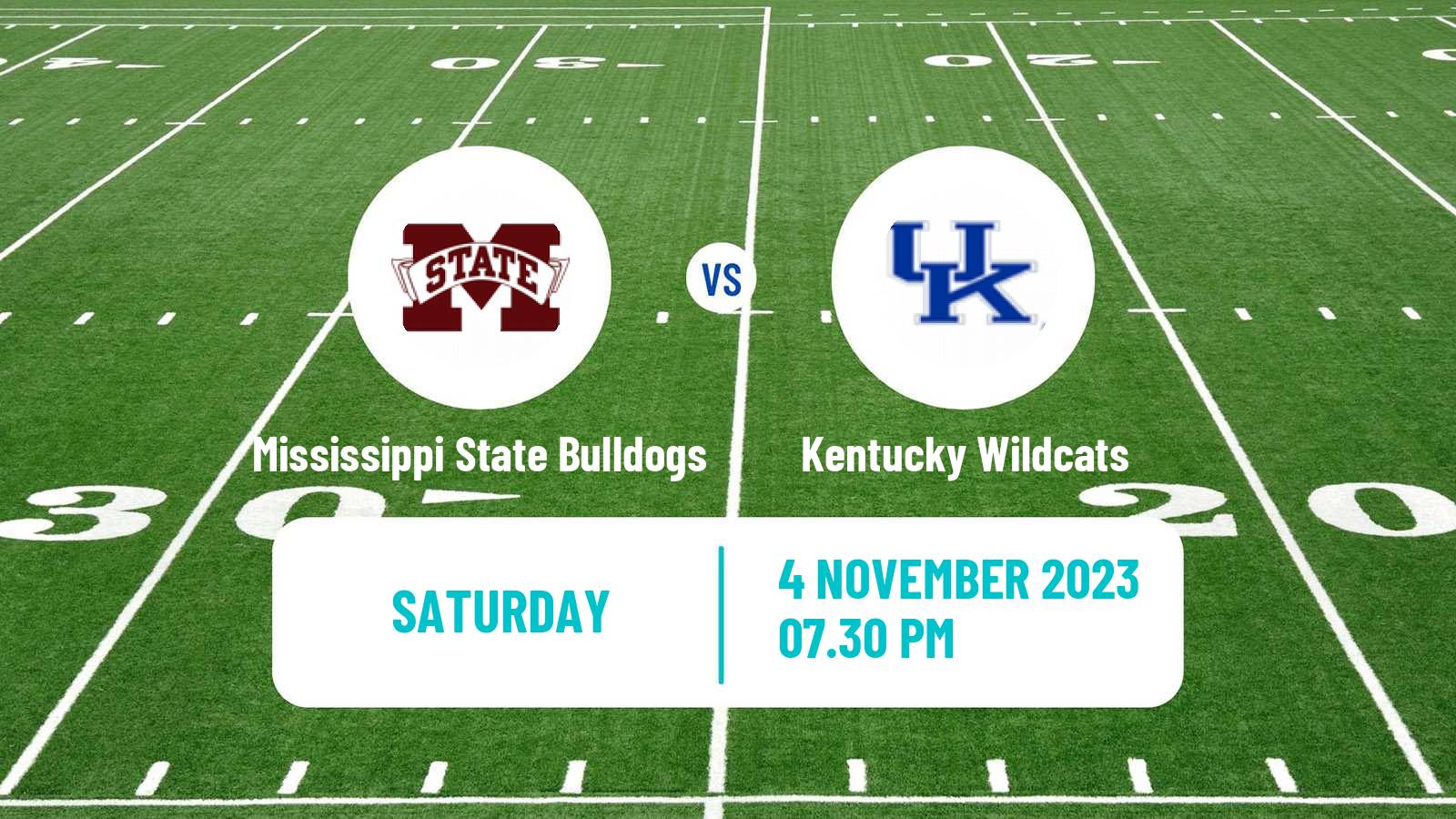 American football NCAA College Football Mississippi State Bulldogs - Kentucky Wildcats