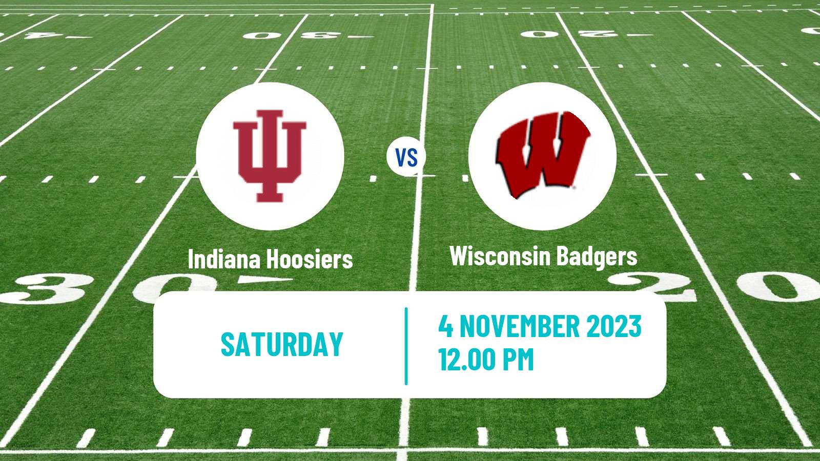 American football NCAA College Football Indiana Hoosiers - Wisconsin Badgers