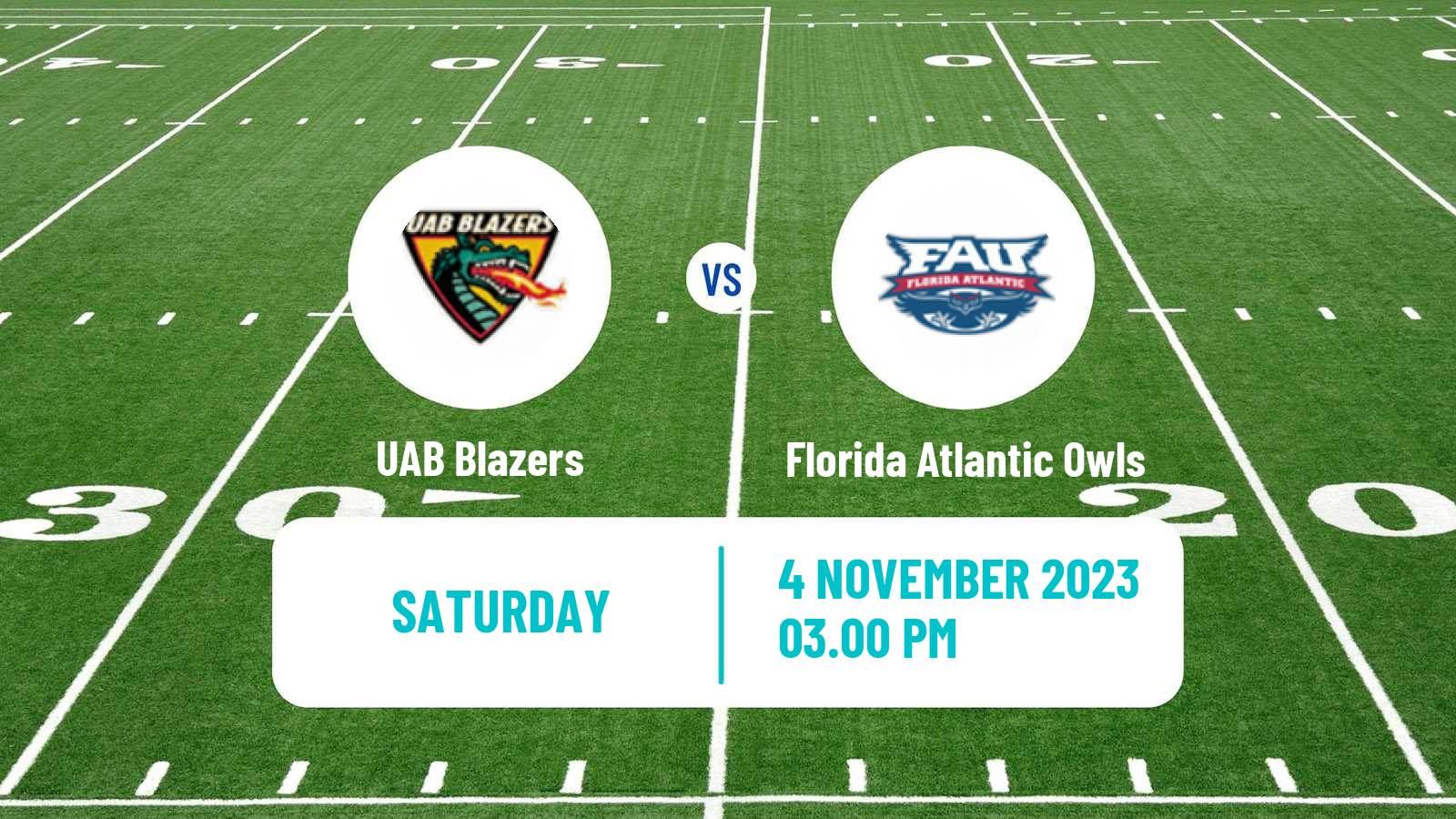 American football NCAA College Football UAB Blazers - Florida Atlantic Owls
