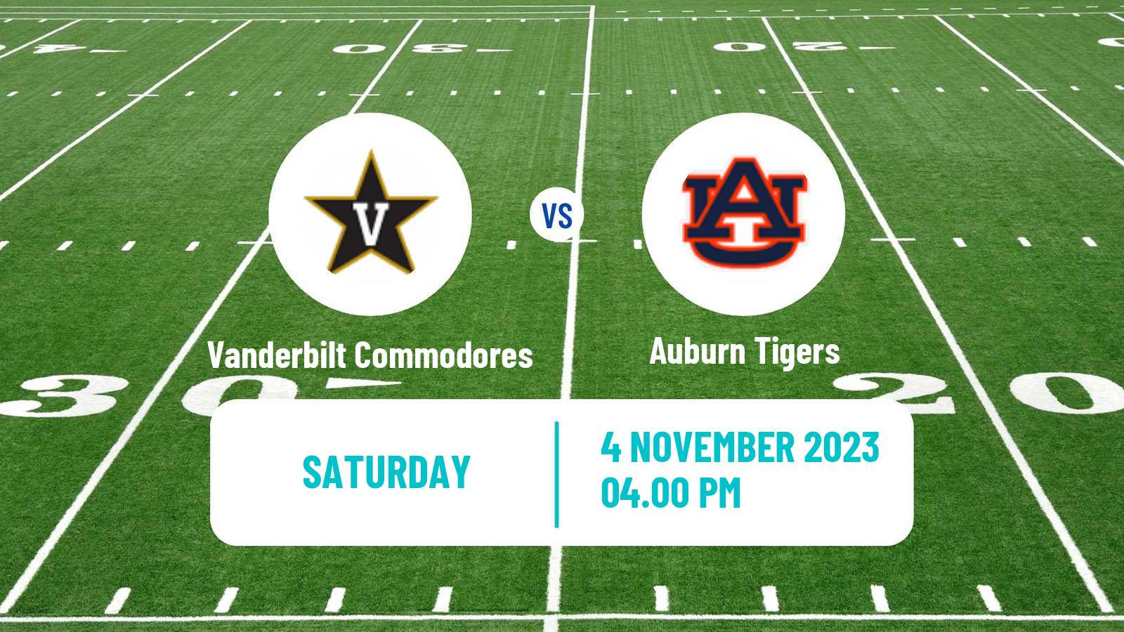 American football NCAA College Football Vanderbilt Commodores - Auburn Tigers