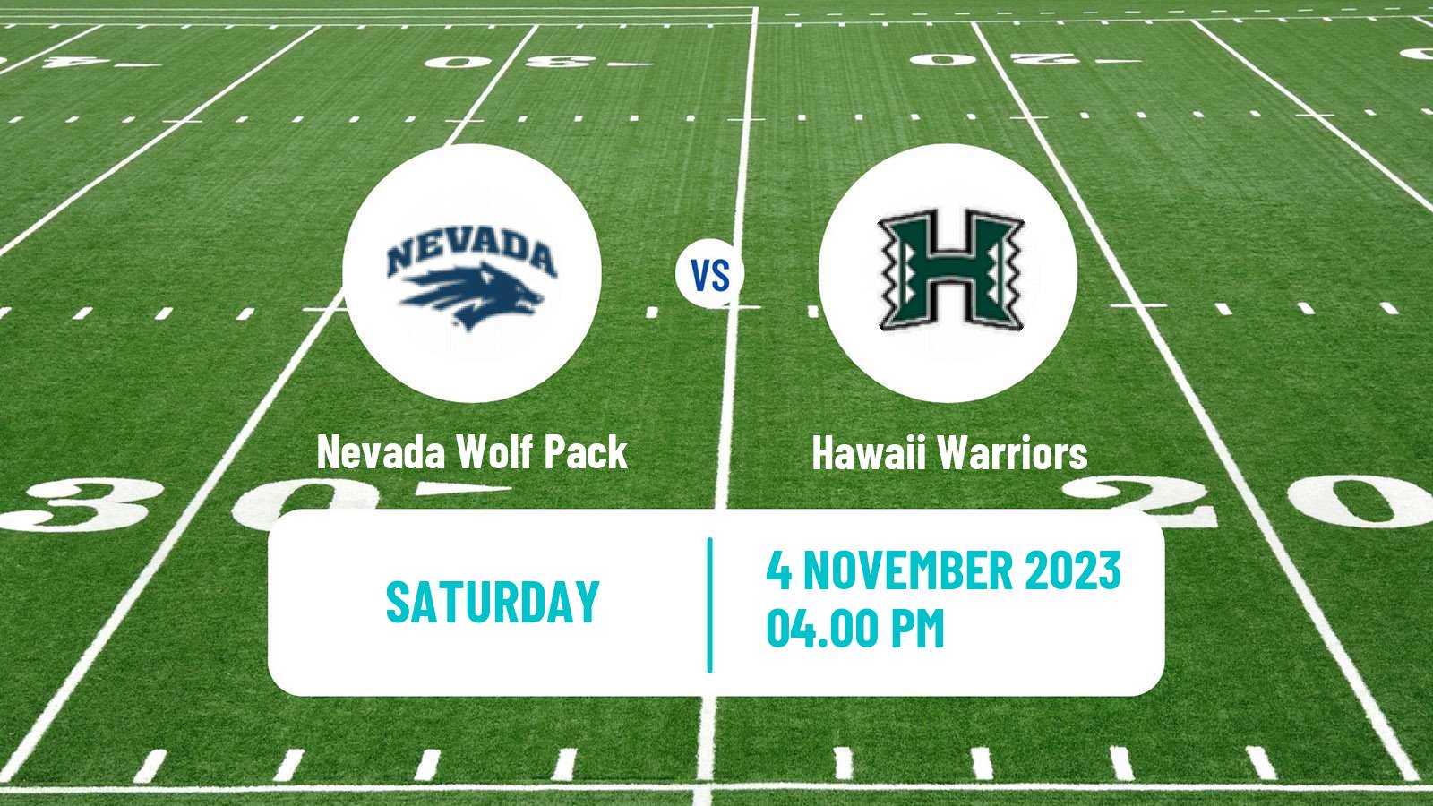 American football NCAA College Football Nevada Wolf Pack - Hawaii Warriors