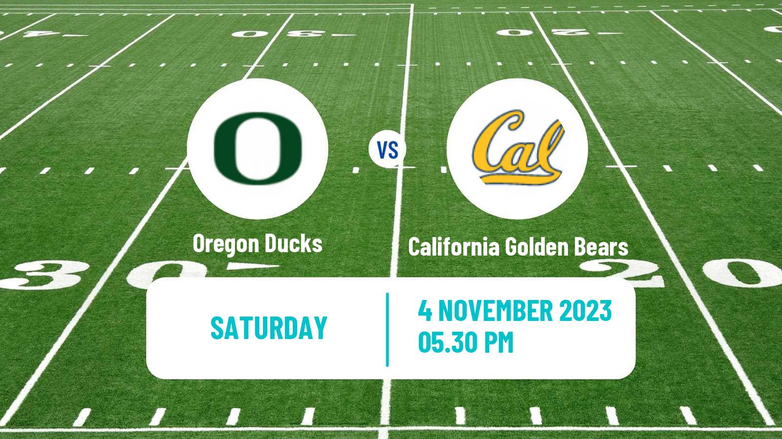 American football NCAA College Football Oregon Ducks - California Golden Bears