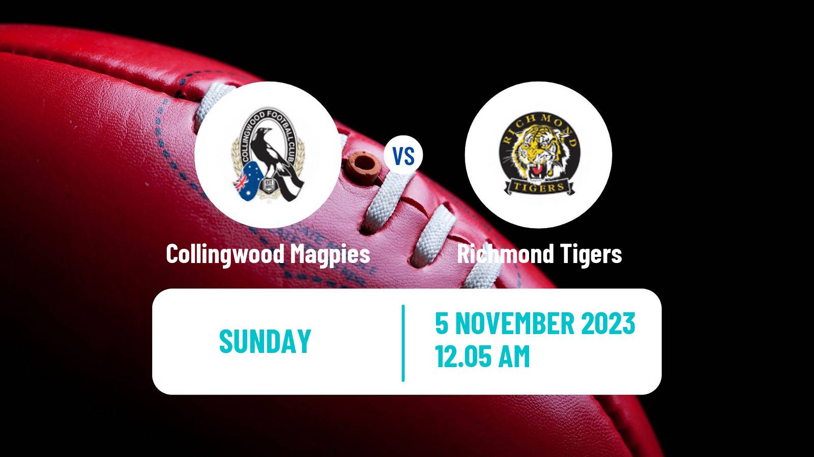 Aussie rules AFL Women Collingwood Magpies - Richmond Tigers