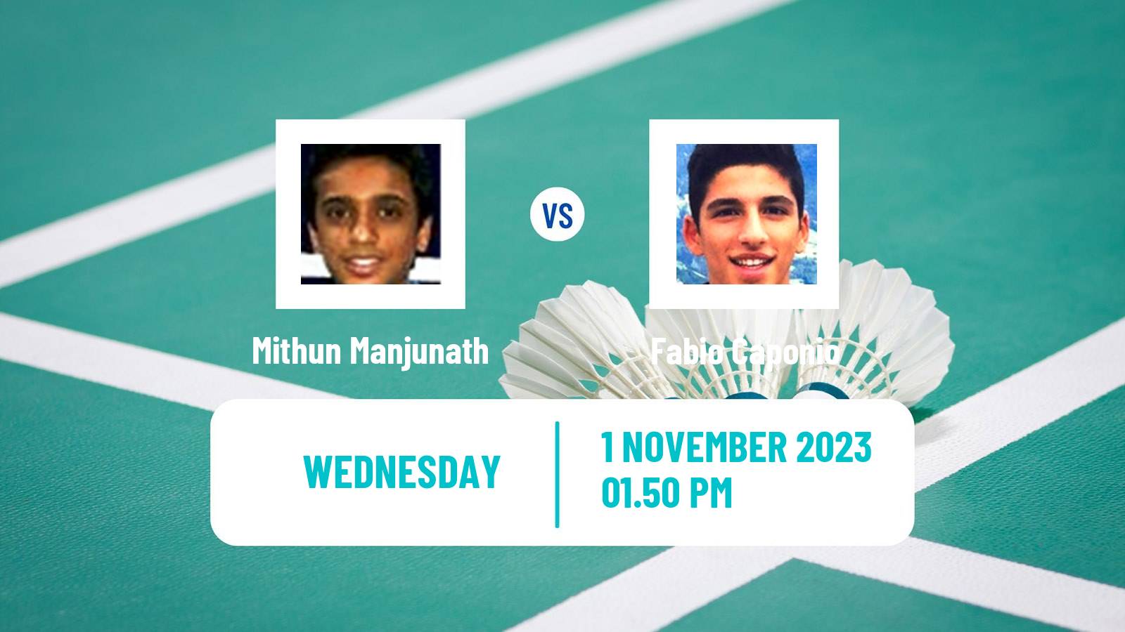 Badminton BWF World Tour Hylo Open Men Mithun Manjunath - Fabio Caponio