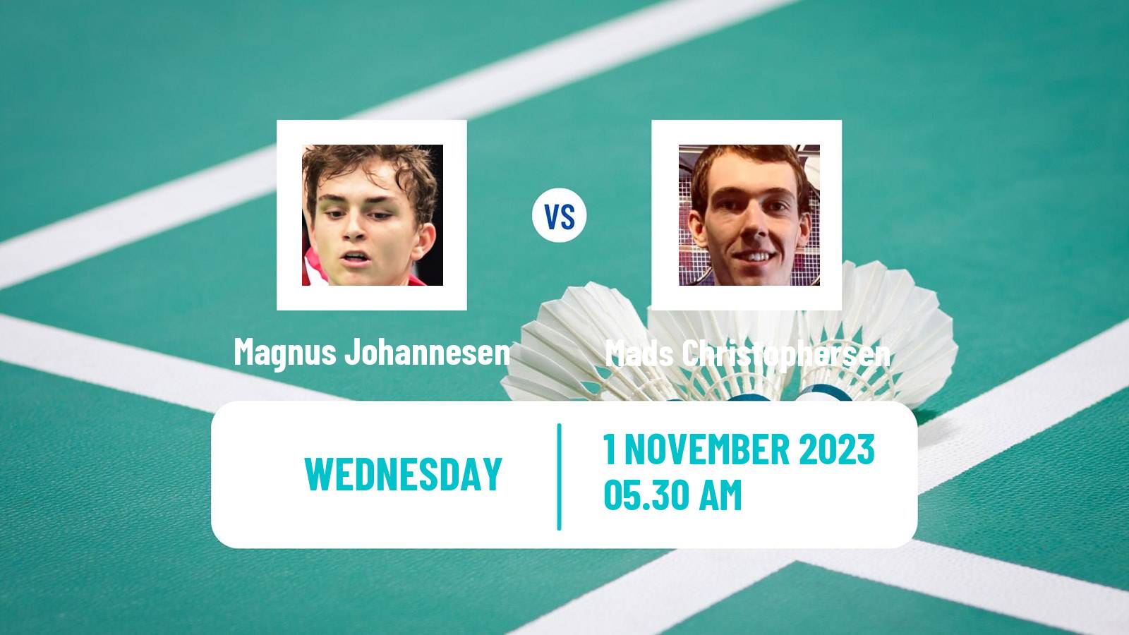Badminton BWF World Tour Hylo Open Men Magnus Johannesen - Mads Christophersen