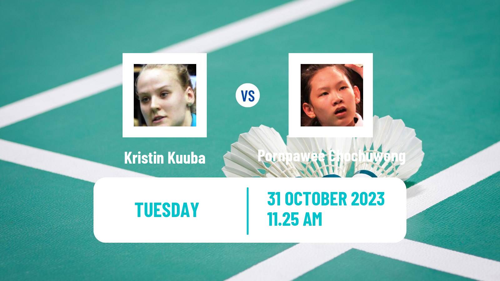 Badminton BWF World Tour Hylo Open Women Kristin Kuuba - Pornpawee Chochuwong