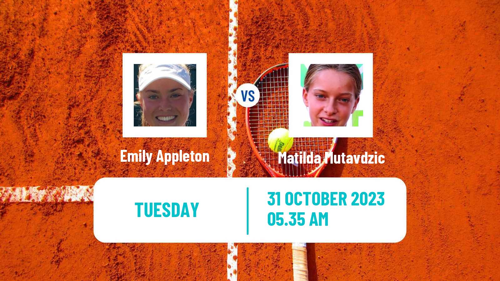 Tennis ITF W60 Nantes Women Emily Appleton - Matilda Mutavdzic