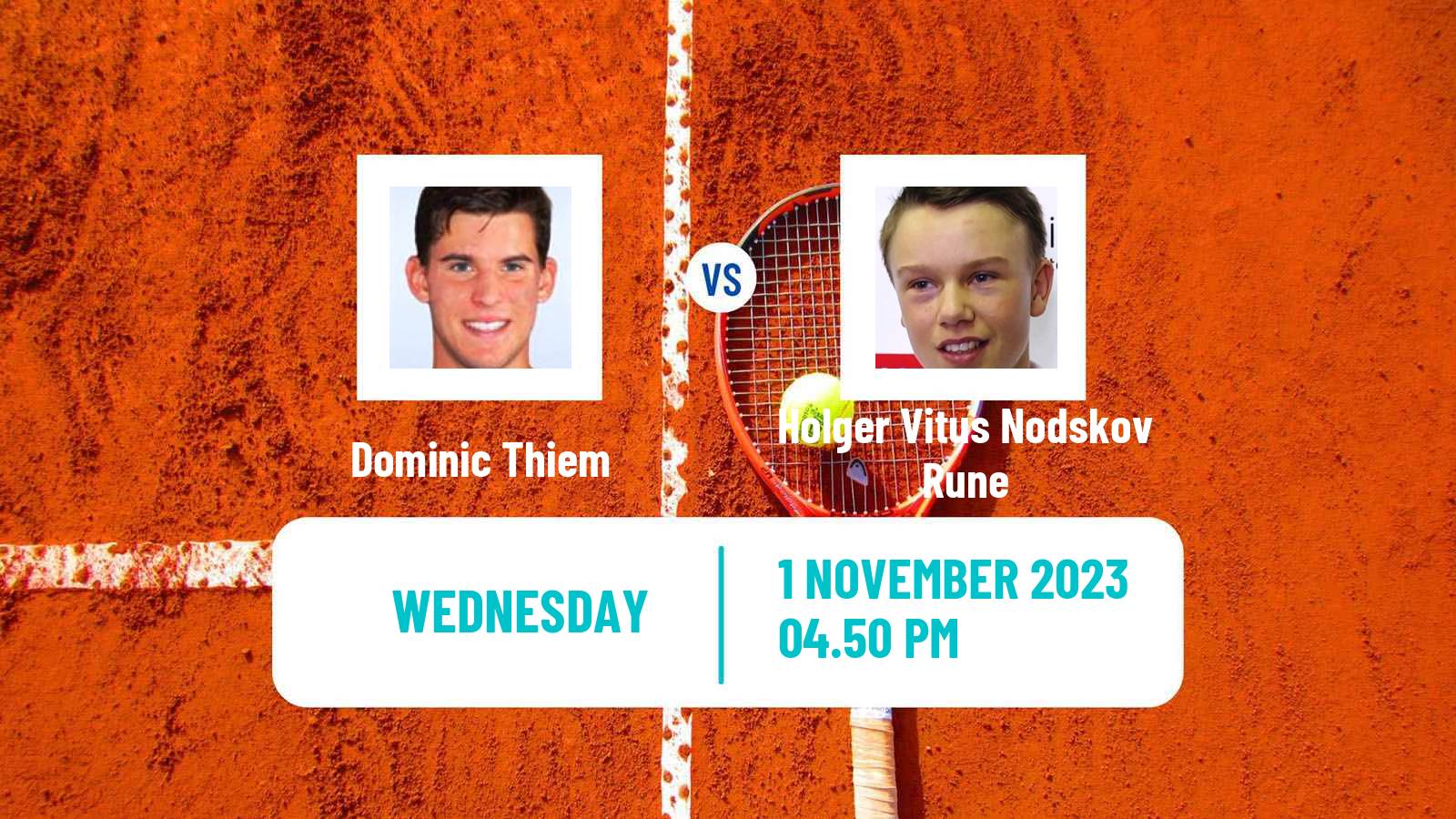 Tennis ATP Paris Dominic Thiem - Holger Vitus Nodskov Rune