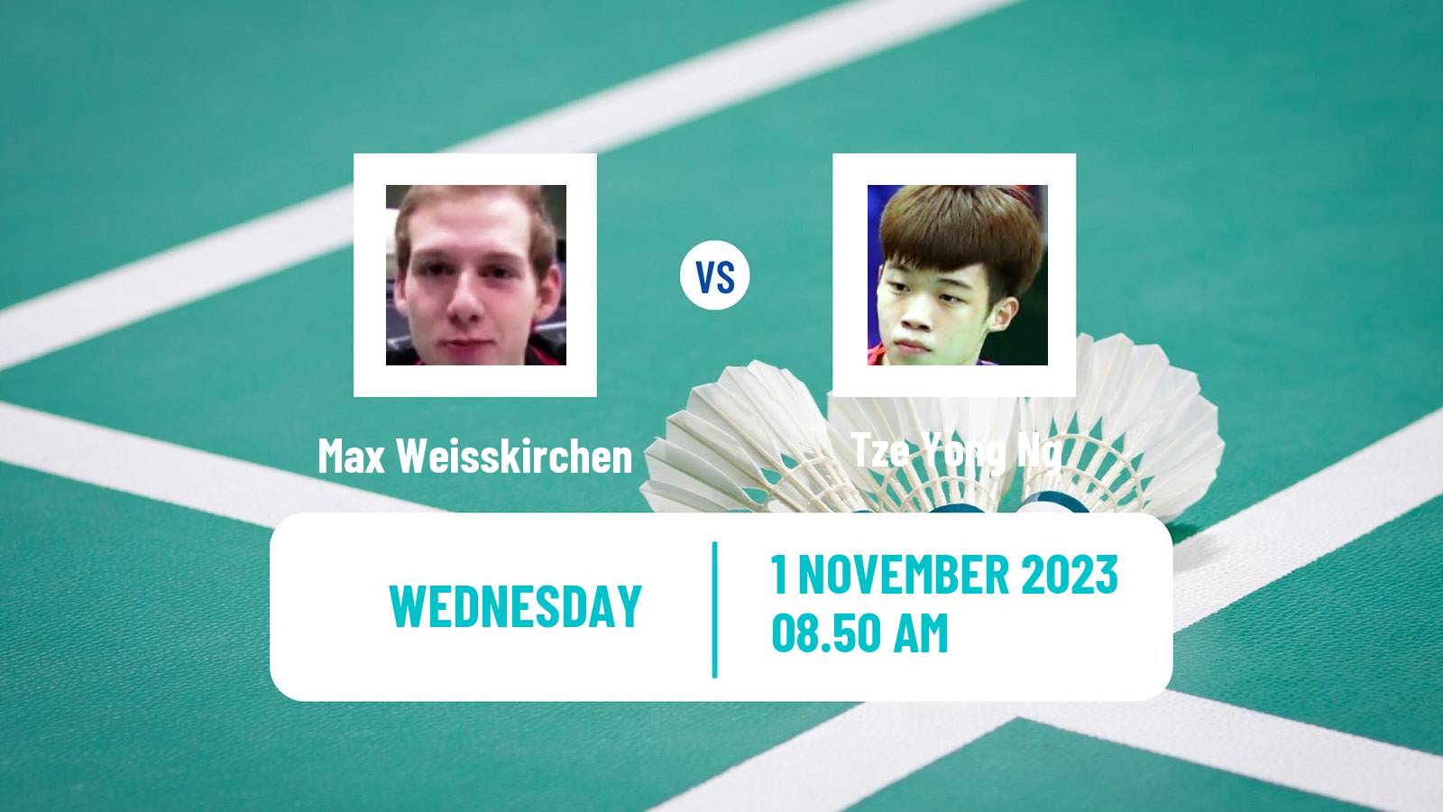 Badminton BWF World Tour Hylo Open Men Max Weisskirchen - Tze Yong Ng