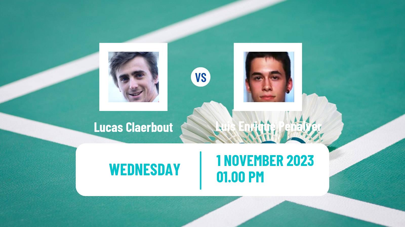 Badminton BWF World Tour Hylo Open Men Lucas Claerbout - Luis Enrique Penalver