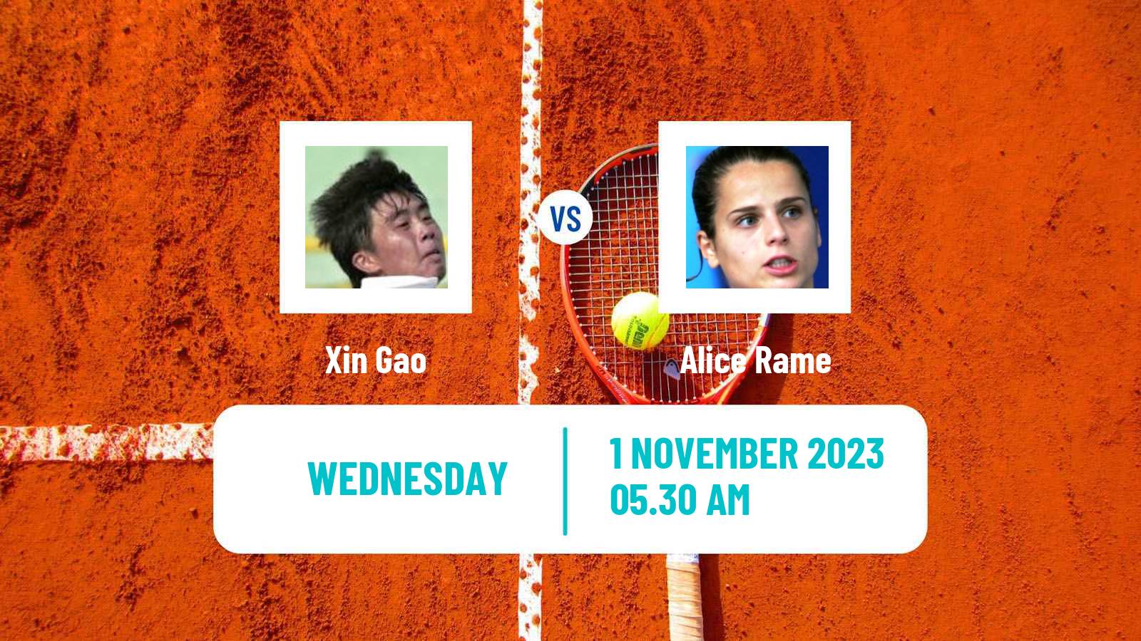 Tennis ITF W25 Monastir 4 Women Xin Gao - Alice Rame