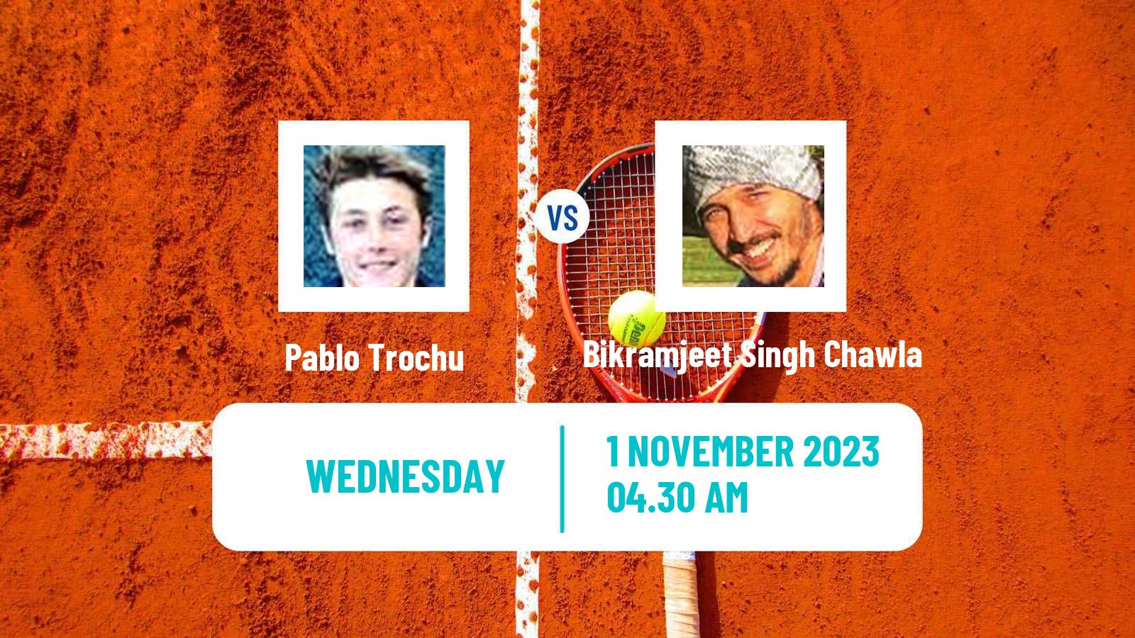 Tennis ITF M15 Al Zahra 2 Men Pablo Trochu - Bikramjeet Singh Chawla