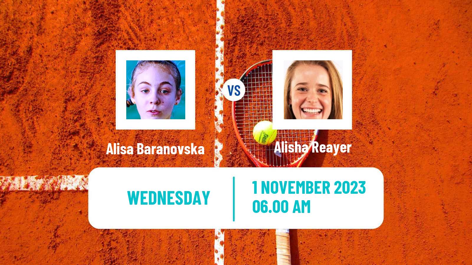 Tennis ITF W25 Sunderland Women Alisa Baranovska - Alisha Reayer