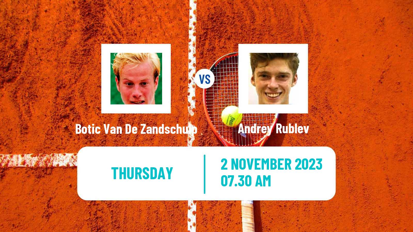 Tennis ATP Paris Botic Van De Zandschulp - Andrey Rublev