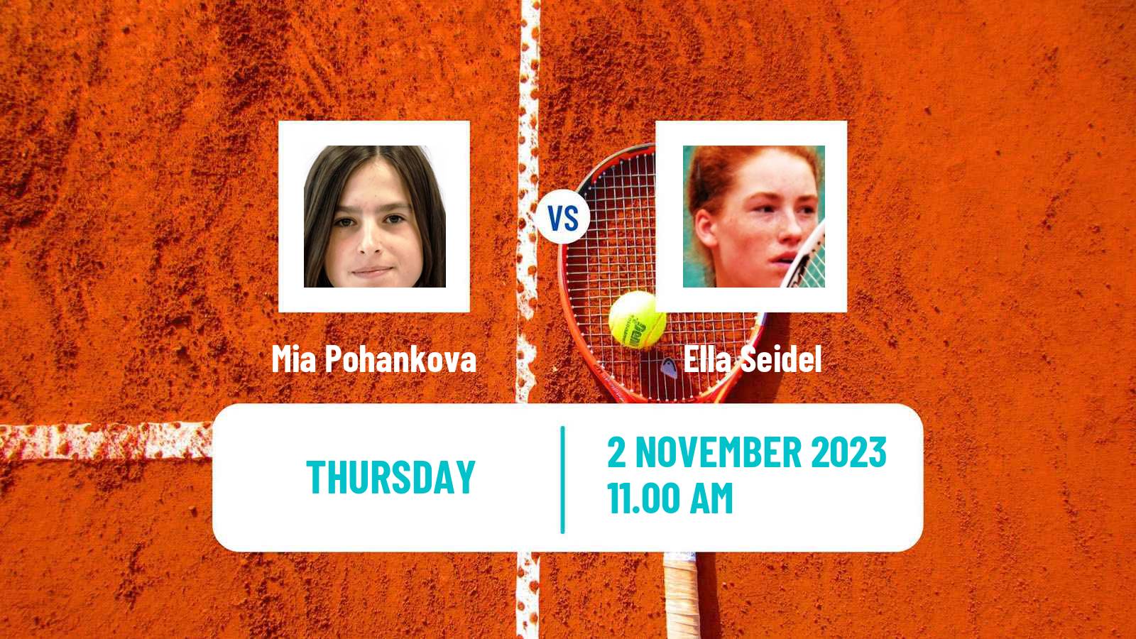 Tennis ITF W60 Bratislava Women Mia Pohankova - Ella Seidel