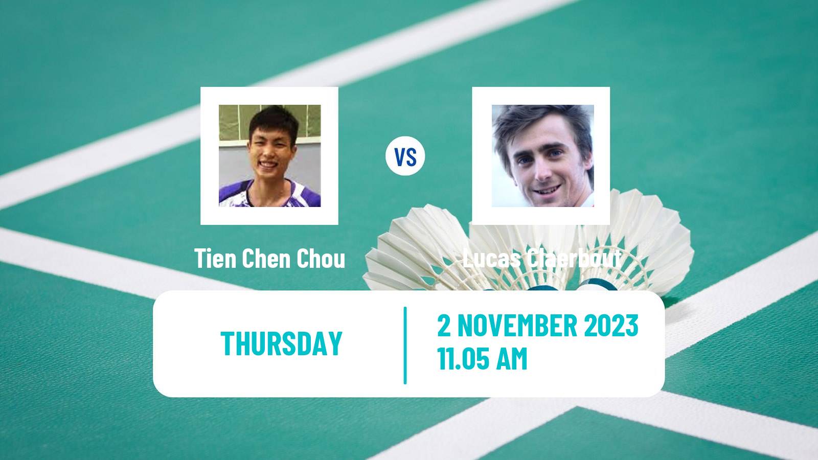 Badminton BWF World Tour Hylo Open Men Tien Chen Chou - Lucas Claerbout