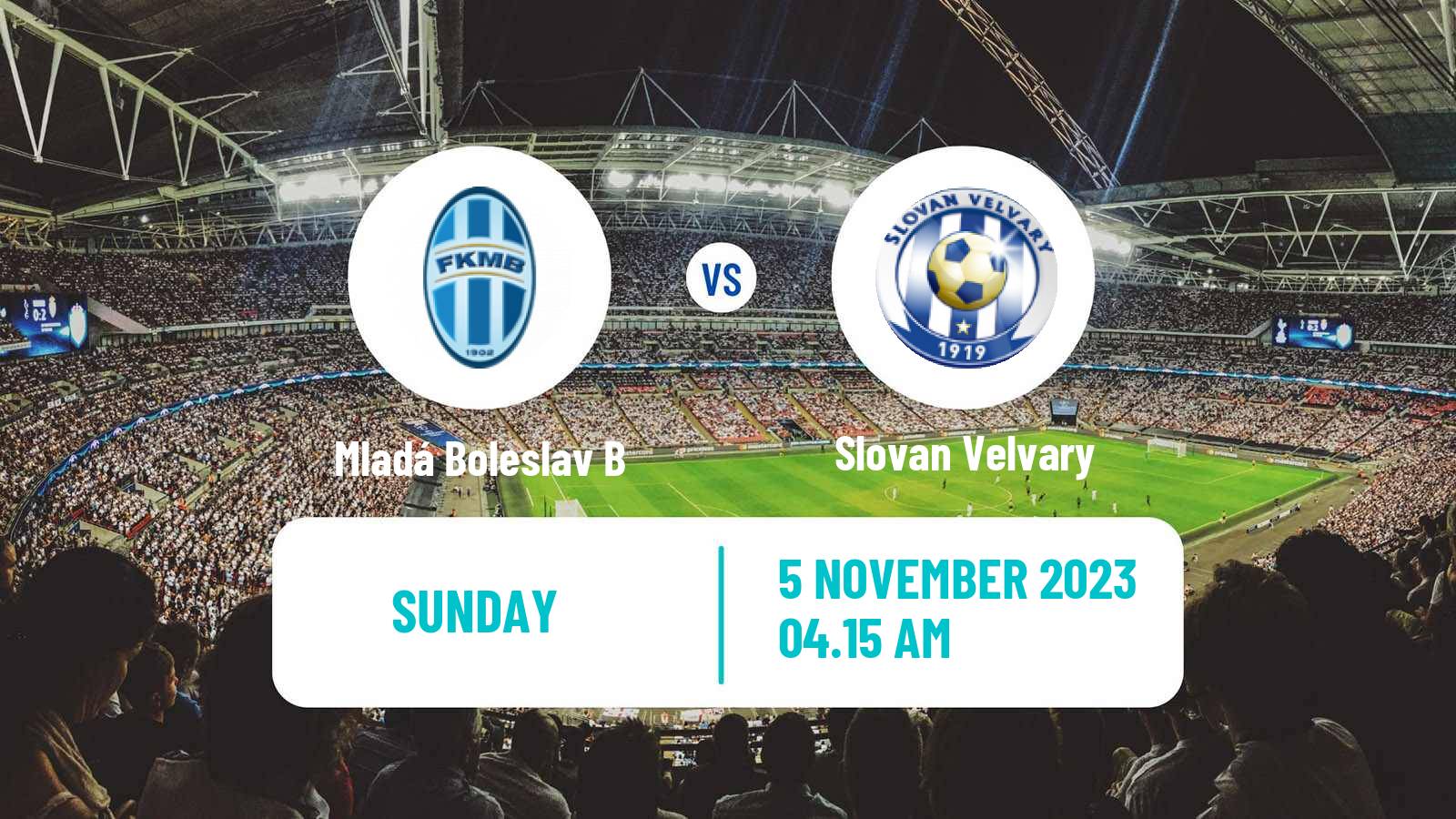 Soccer Czech CFL Group B Mladá Boleslav B - Slovan Velvary