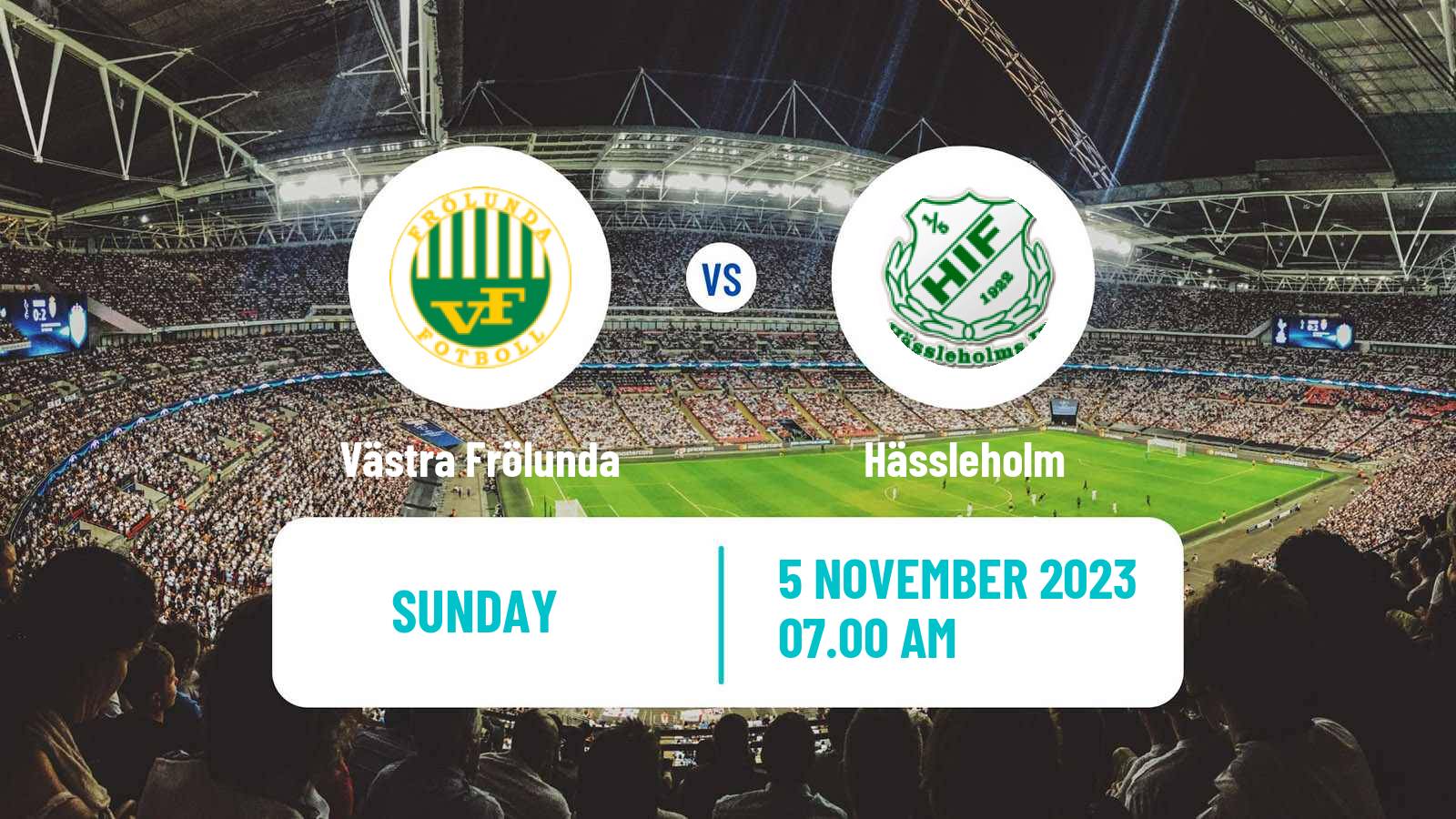 Soccer Swedish Division 2 - Norra Götaland Västra Frölunda - Hässleholm