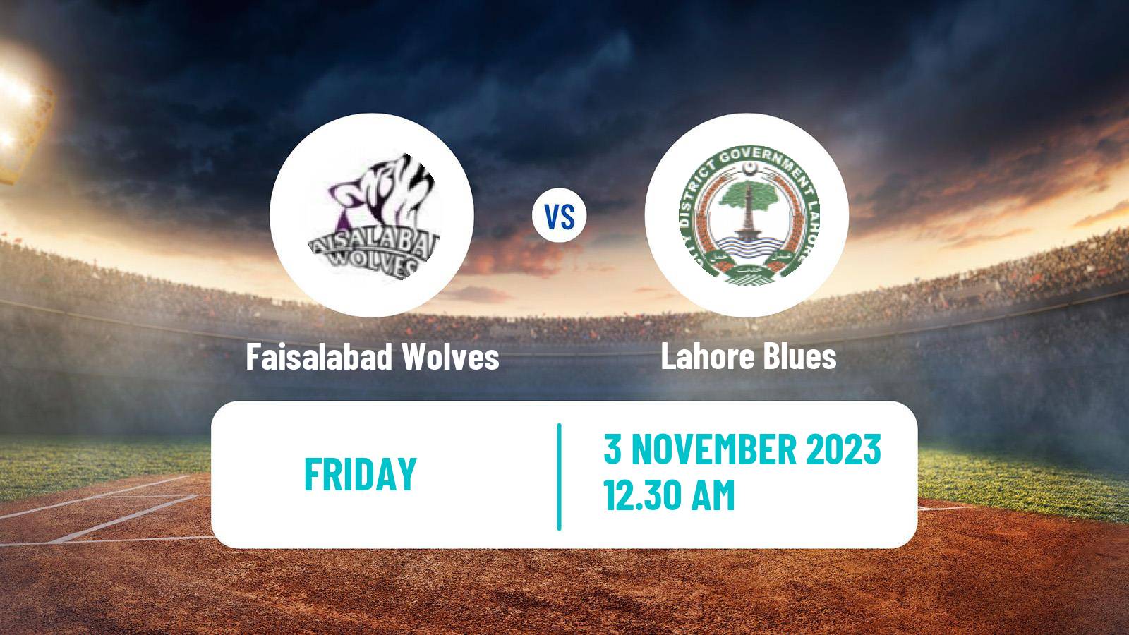 Cricket Pakistan One Day Cup Faisalabad Wolves - Lahore Blues