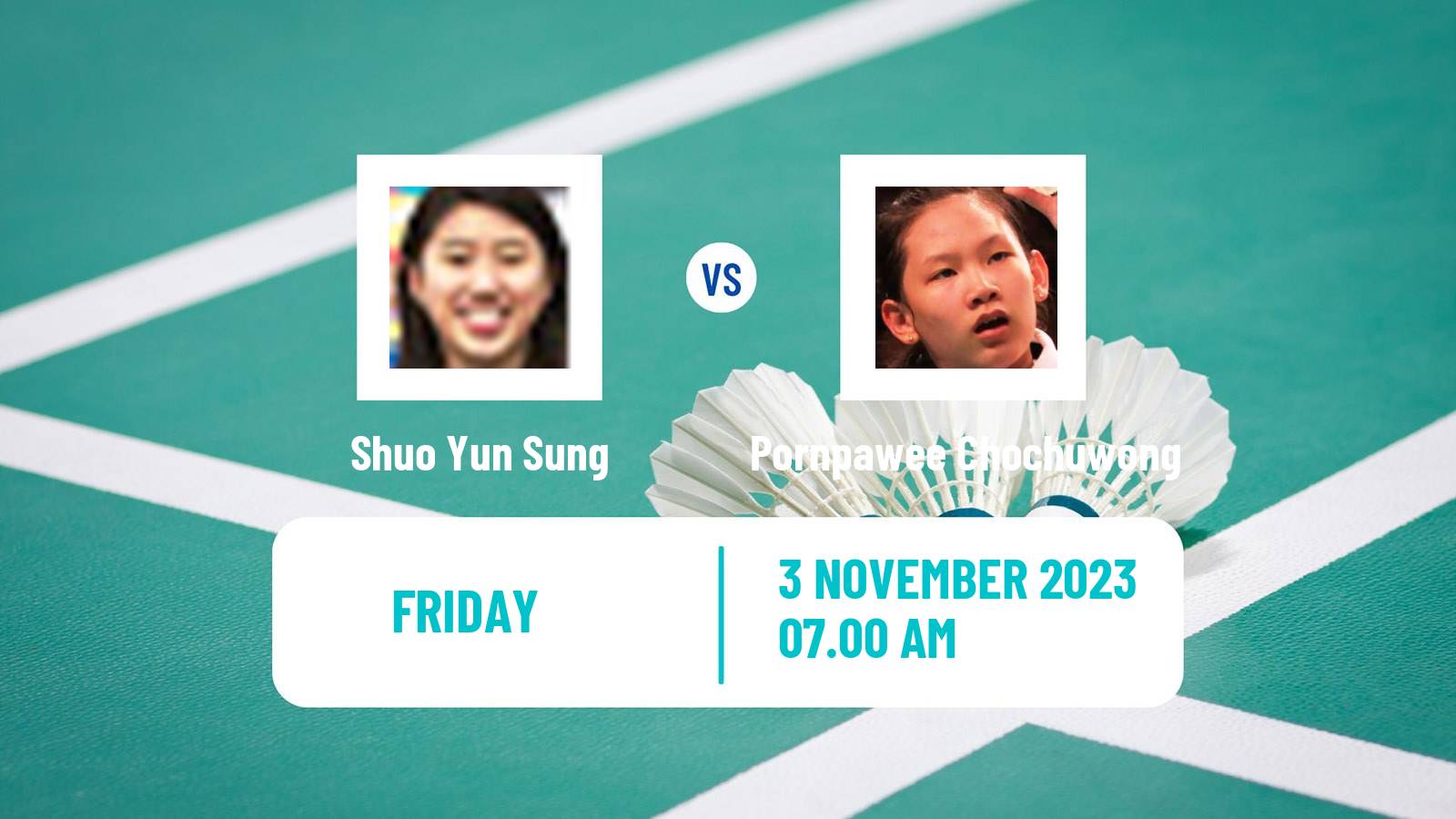 Badminton BWF World Tour Hylo Open Women Shuo Yun Sung - Pornpawee Chochuwong