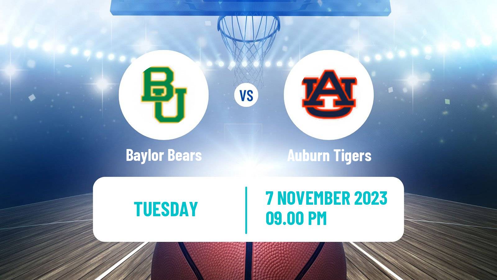 Basketball NCAA College Basketball Baylor Bears - Auburn Tigers